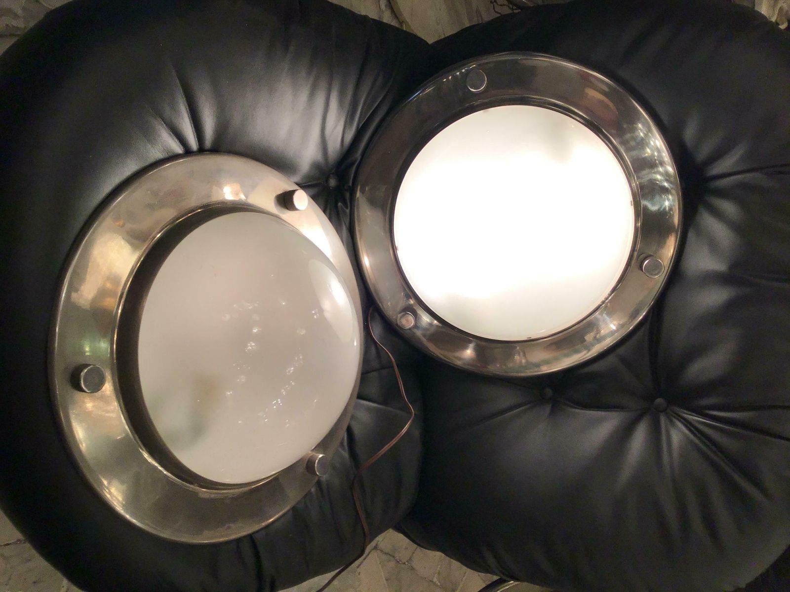 Azucena Sconces / Ceilling Lights Glass Metal Crome, 1950, Italy photo vinterior