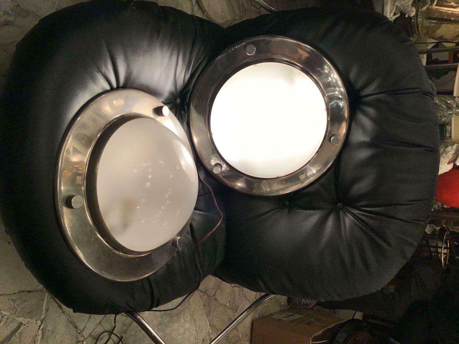Azucena Sconces / Ceilling Lights Glass Metal Crome, 1950, Italy photo vintage