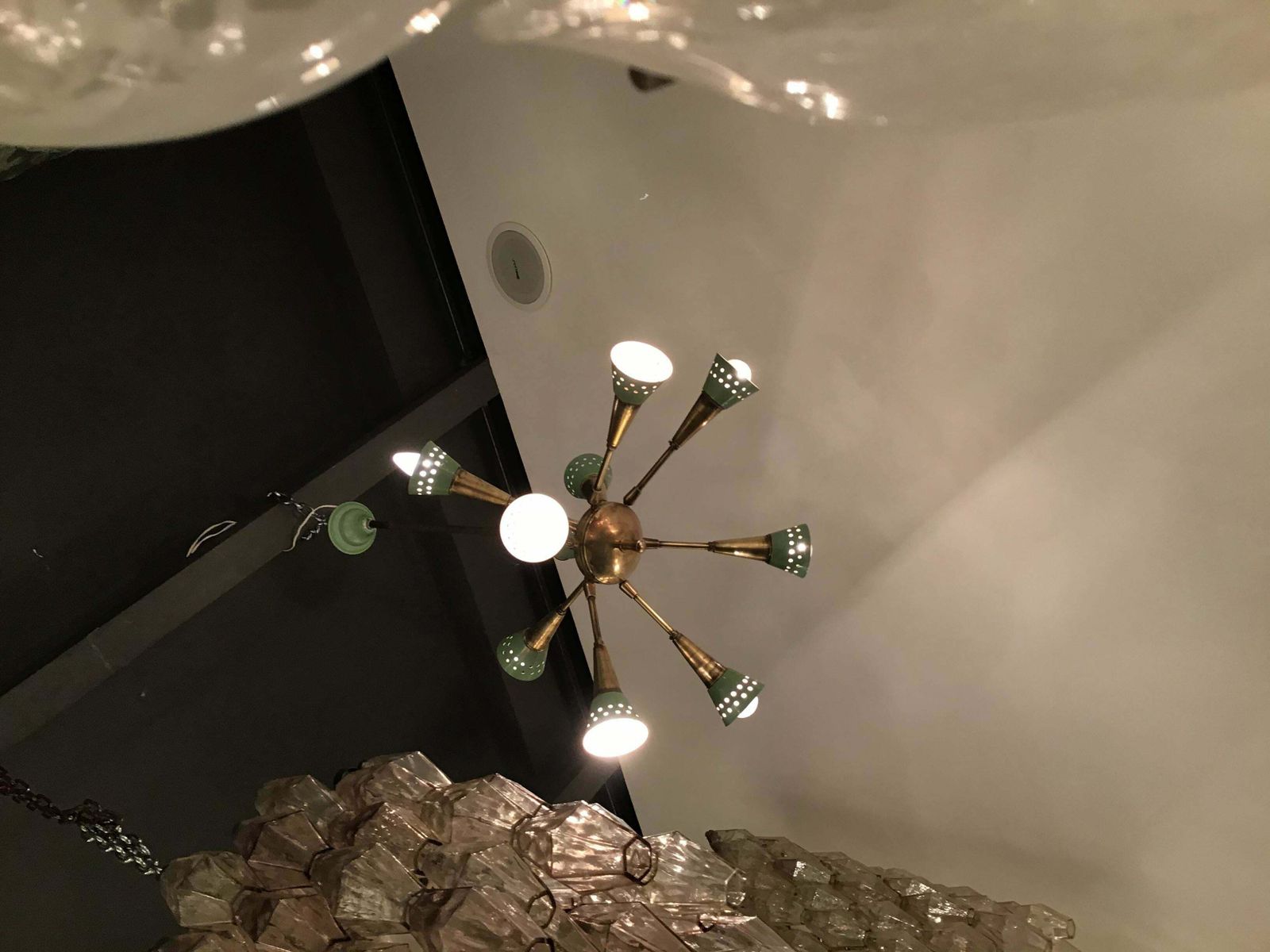 Stilnovo Style Chandelier With 9 Adjustable Lights Brass Metal, 1955, Italy photo 7233.0