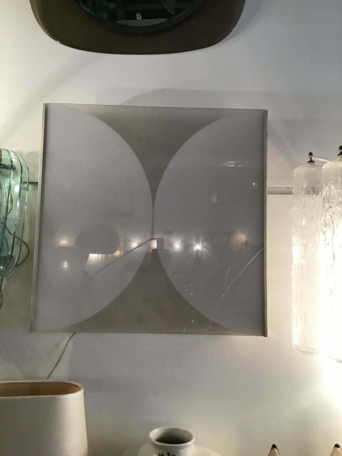 Fontana Arte Bobo Piccoli Sconces Or Ceiling Light Glass Metal, 1970, Italy photo furniture