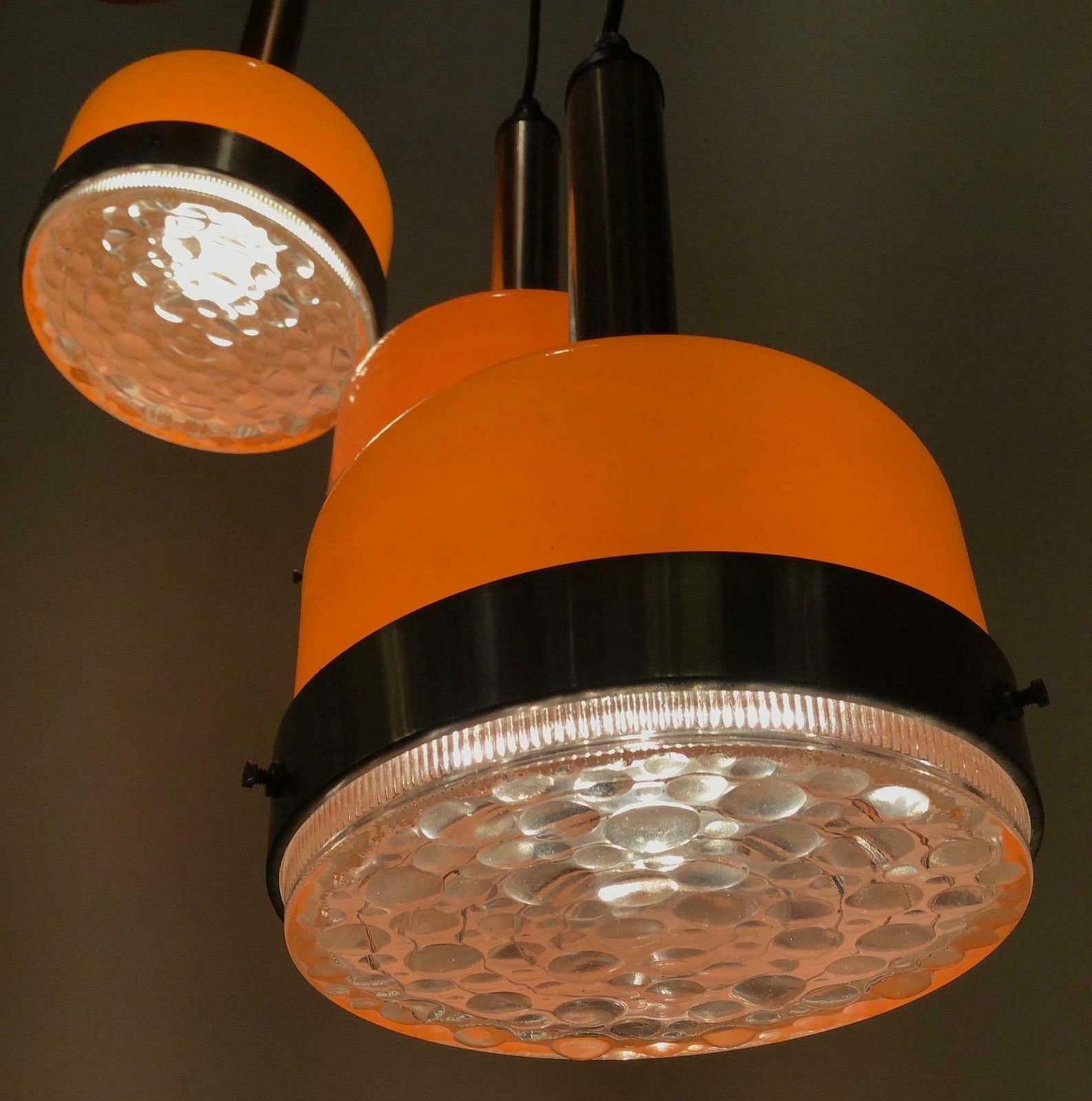 Stilnovo Style Chandelier 5 Light Glass Metal Crome, 1960, Italy photo 2622.0