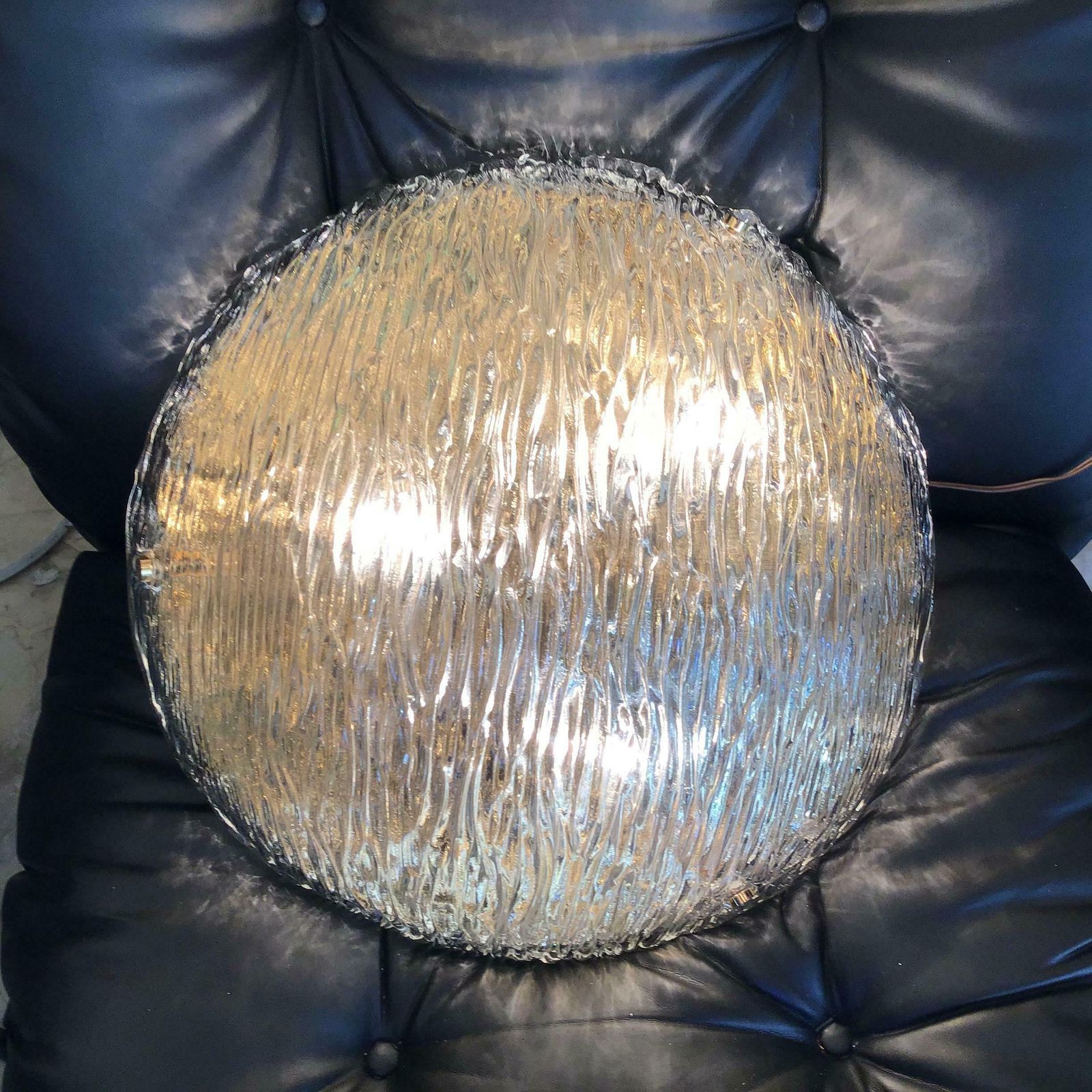 Venini “Toni Zuccheri” Ceilling Light Murano Glass Brass 1955 Italy photo Lighting