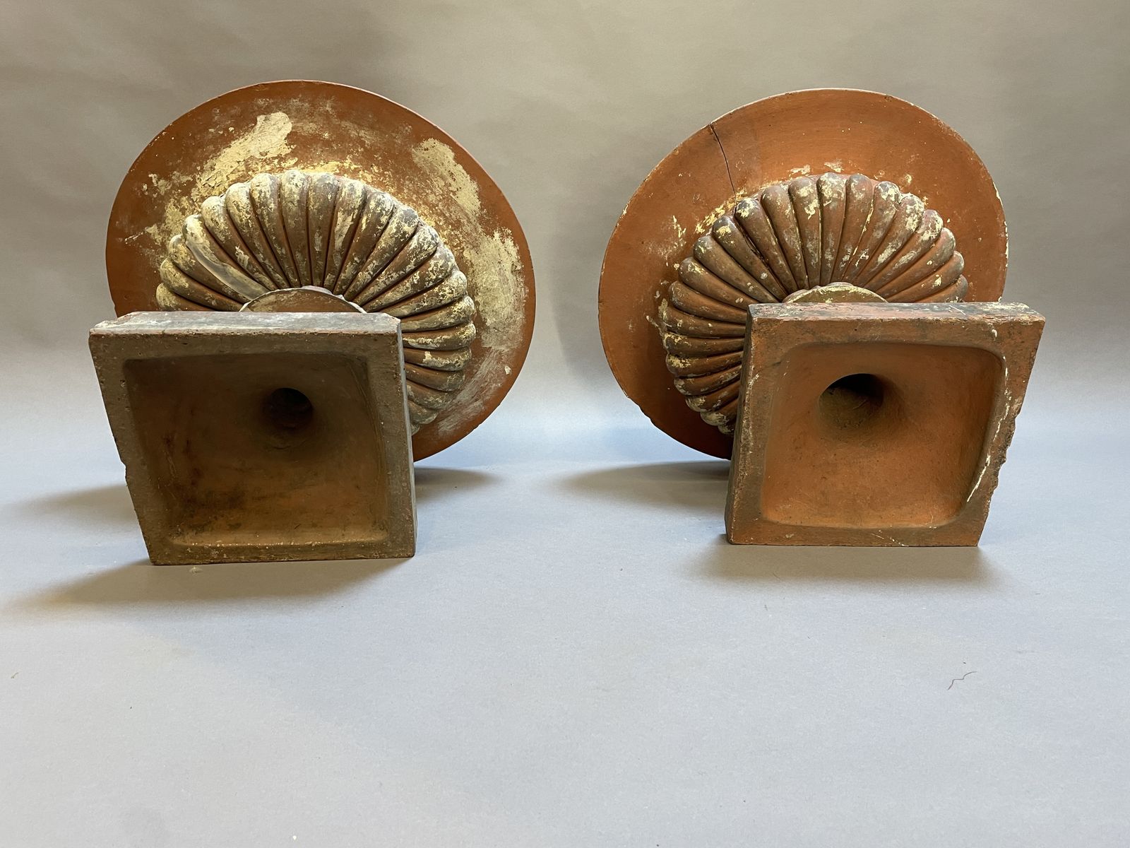 Pair Terracotta Campana Garden Urns photo 980.0