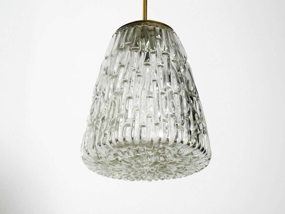Extremely Rare And Heavy Midcentury Glass Pendant Lamp By Rupert Nikoll Vienna photo for sale