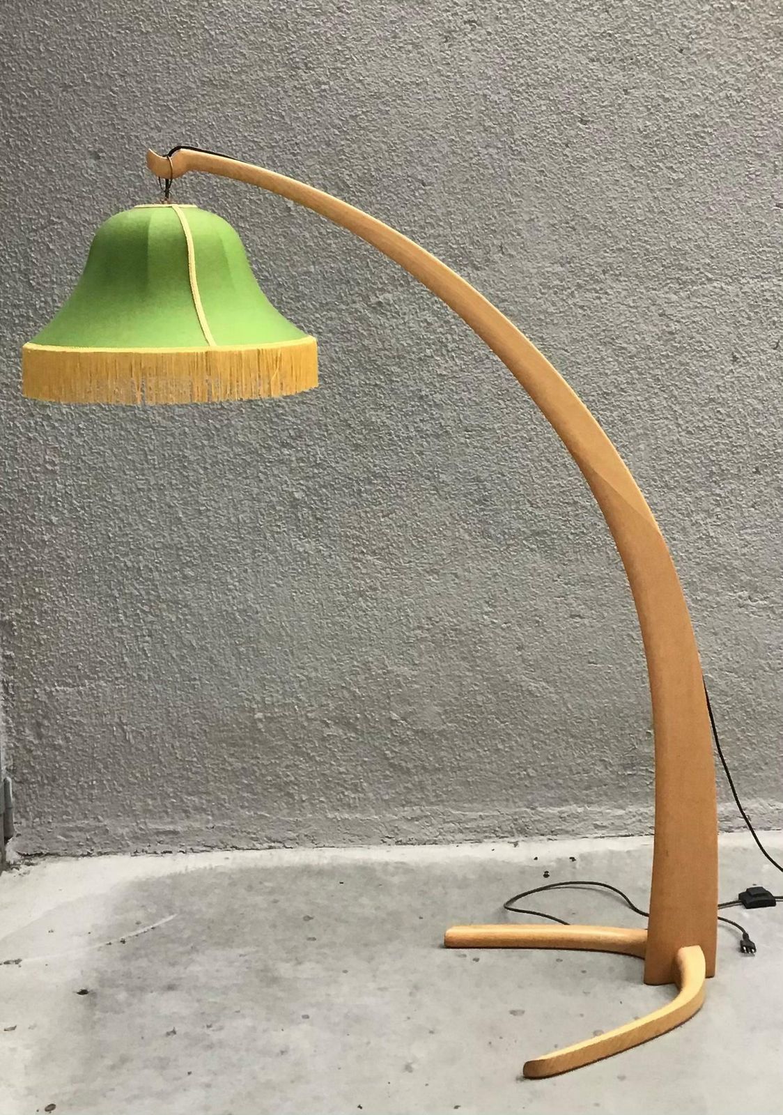 Bbpr “Stile” Floor Lamp 1950 Wood Fabric Lampshade 1950 Brass, Italy photo 1627.0