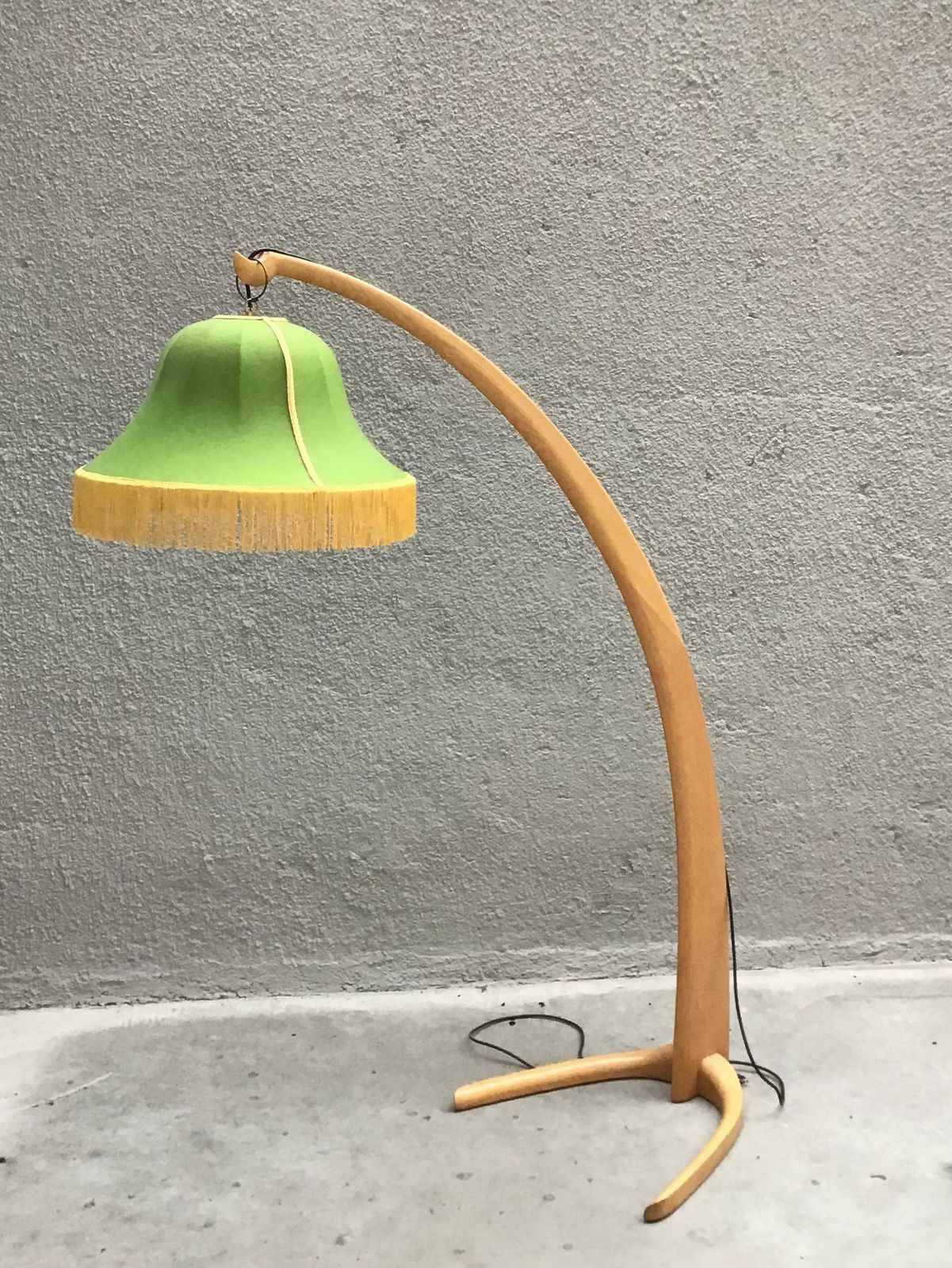 Bbpr “Stile” Floor Lamp 1950 Wood Fabric Lampshade 1950 Brass, Italy photo buy