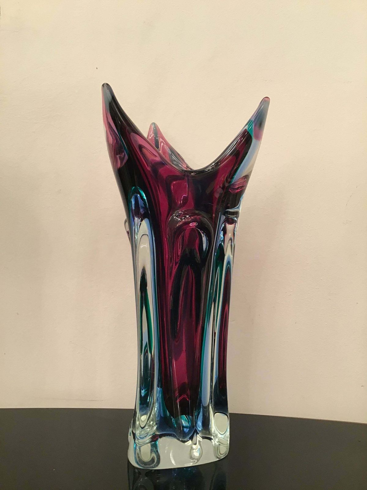 Seguso Flavio Poli Vase Murano Glass 1950 Italy photo vintage