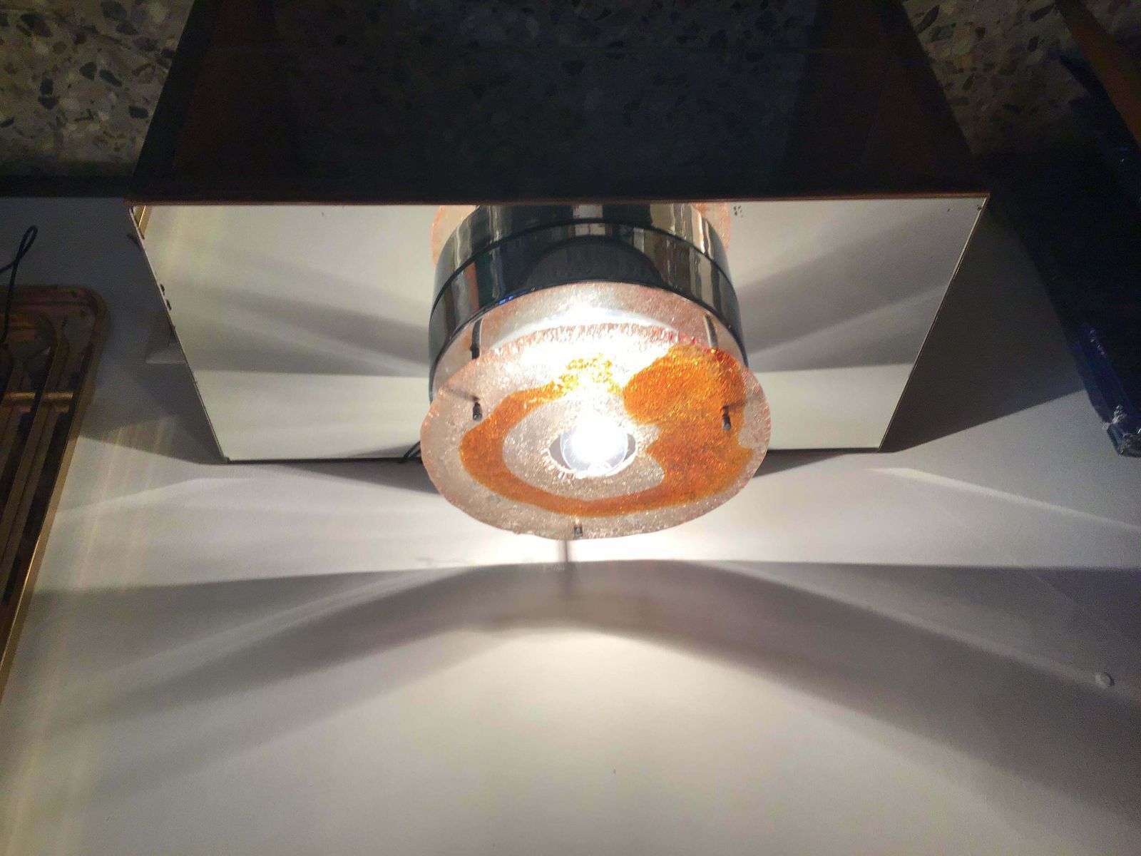 Lighting Mazzega Ceiling Light Murano Glass Metal Crome, 1960, Italy photo