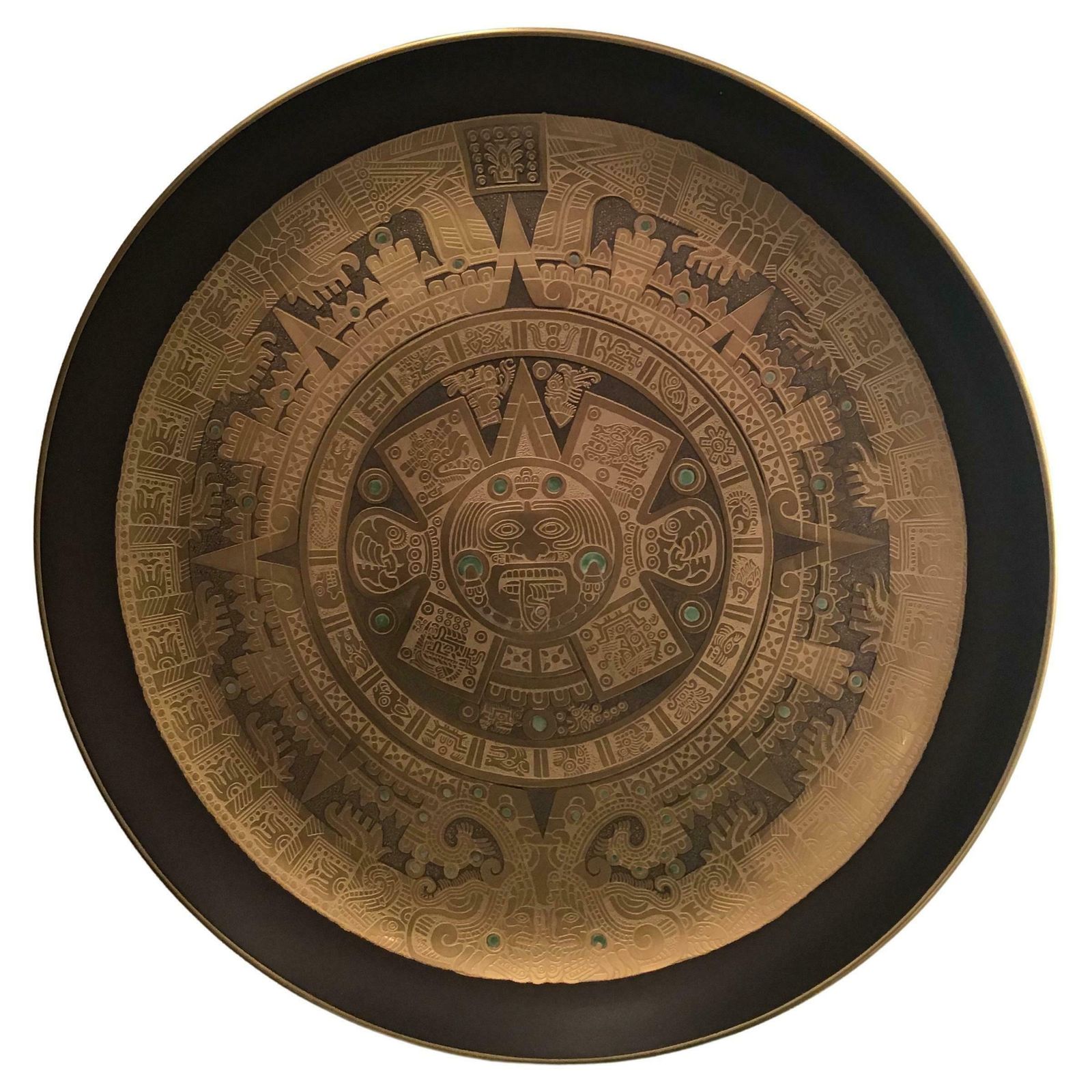 Morbelli Porcelain Pietra Del Sole Wall Plate Worked With Pure Gold 1960 Italy