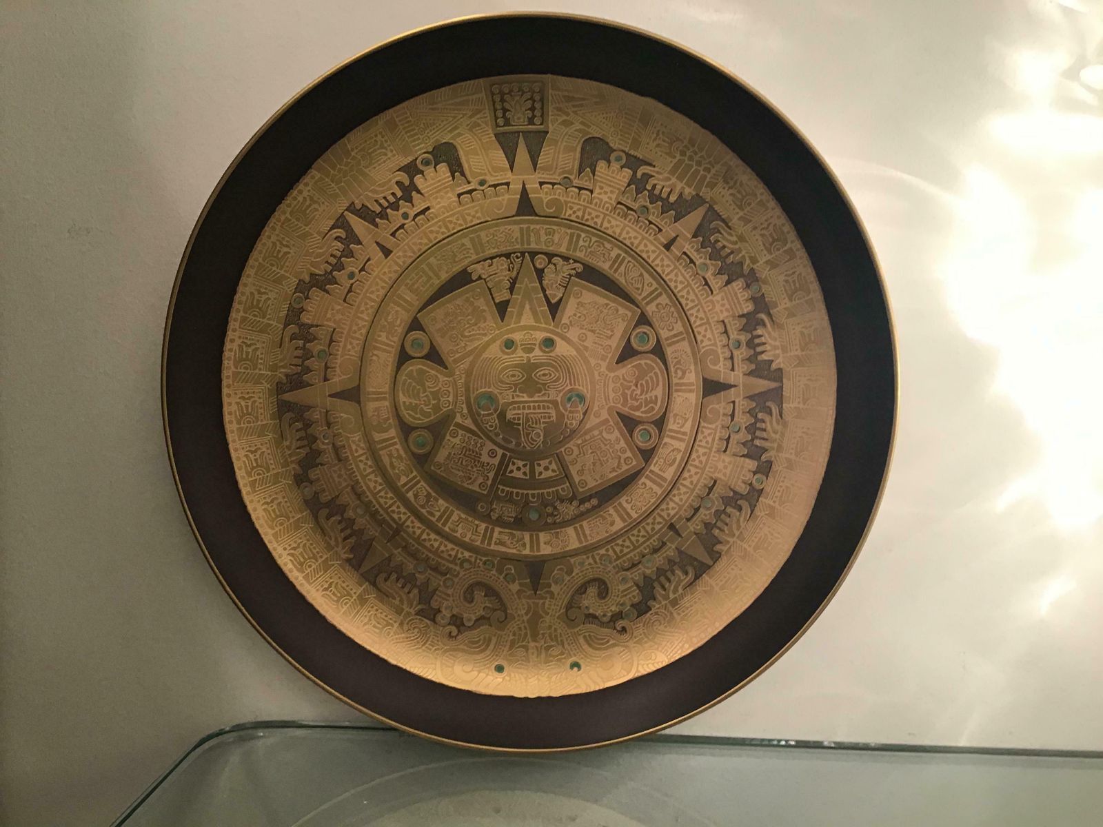Morbelli Porcelain Pietra Del Sole Wall Plate Worked With Pure Gold 1960 Italy photo furniture