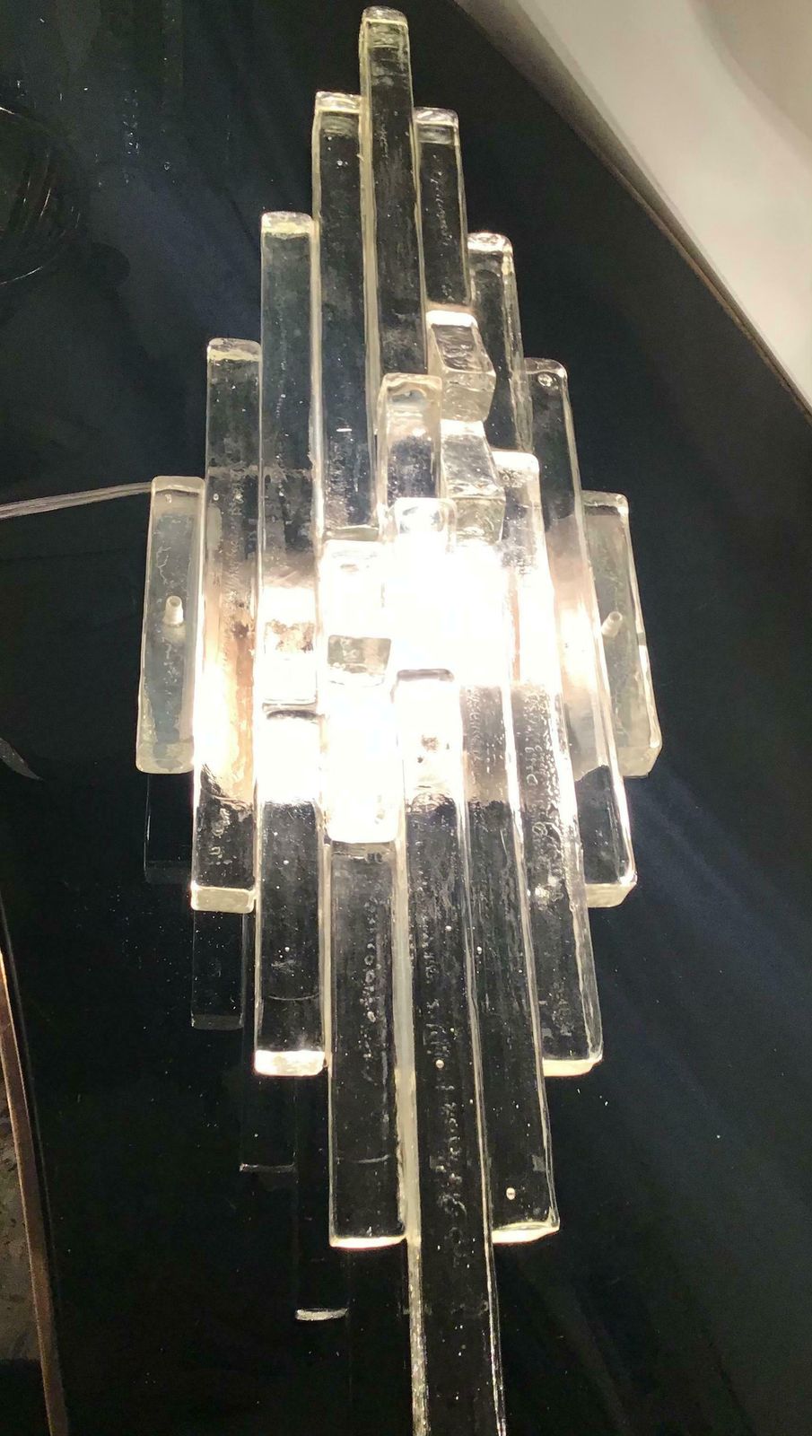 Albano Poli Sconse Glass Metal Crome 1955 Italy photo vinterior