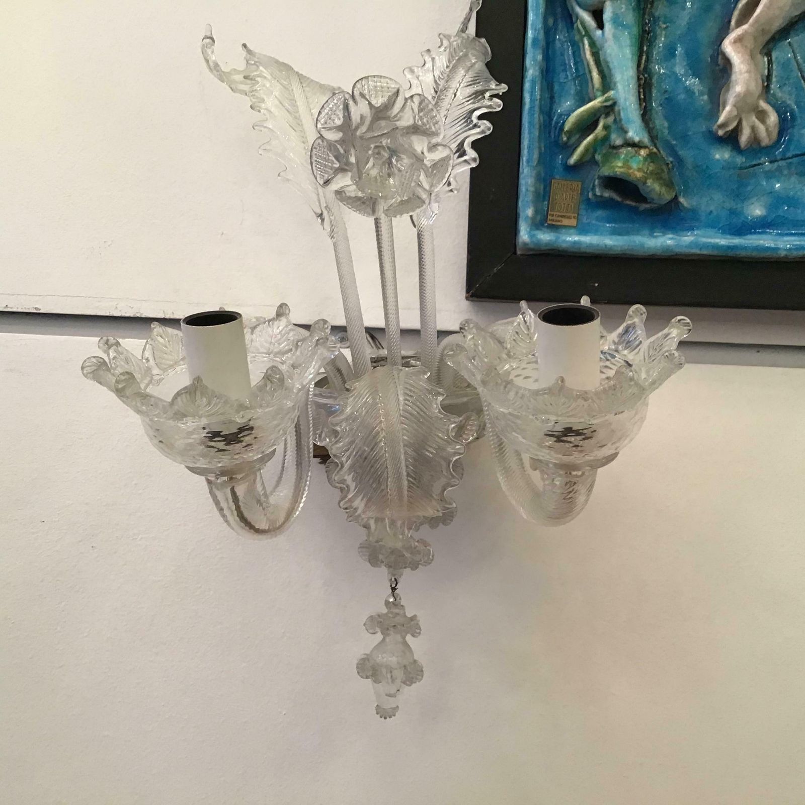 Barovier E Toso Sconce Murano Glass Iron Aluminium 1940 Italy photo buy