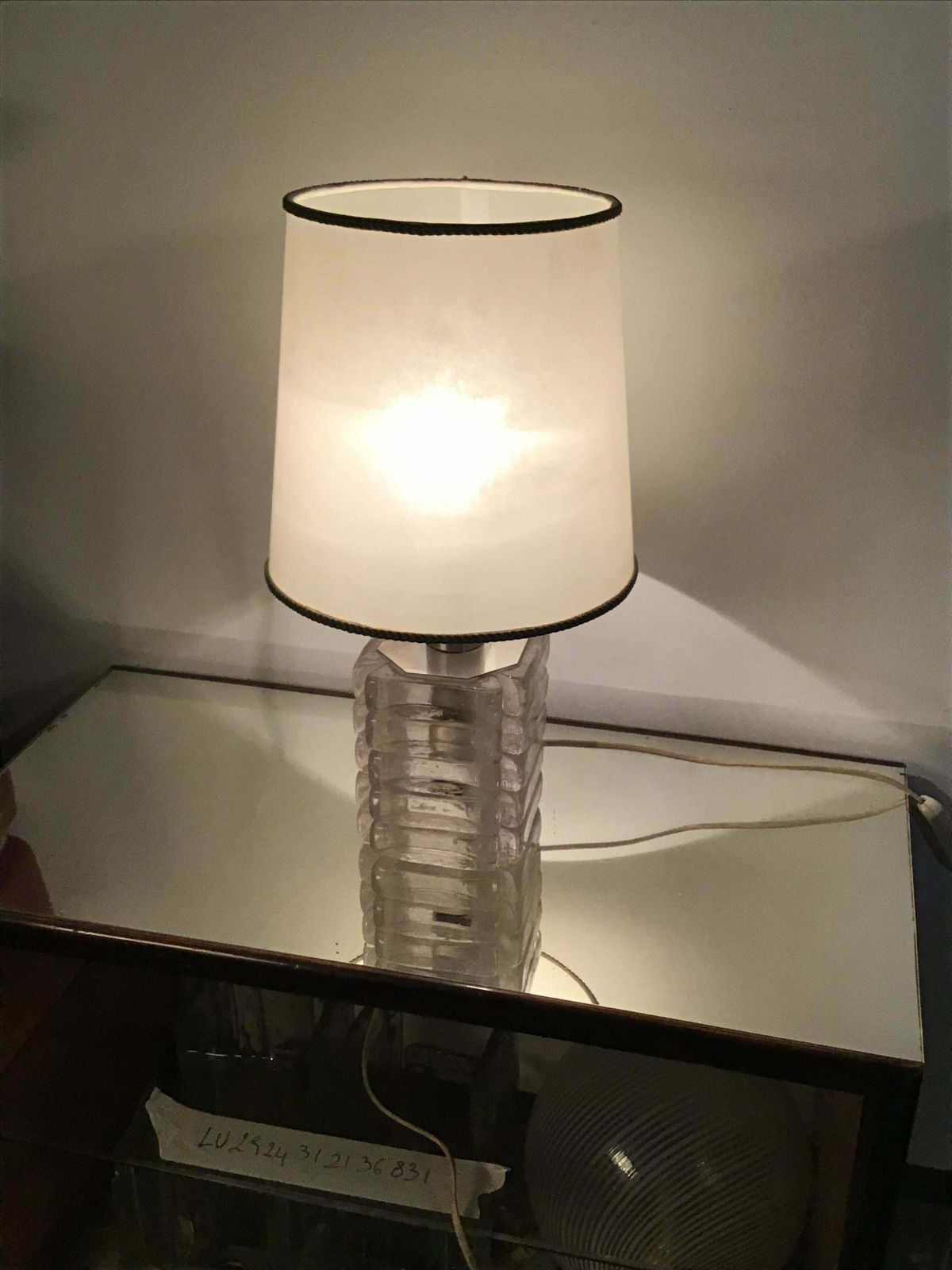 Venini Mazzega Table Lamp Murano Glass Metal Crome, 1965, Italy photo furniture