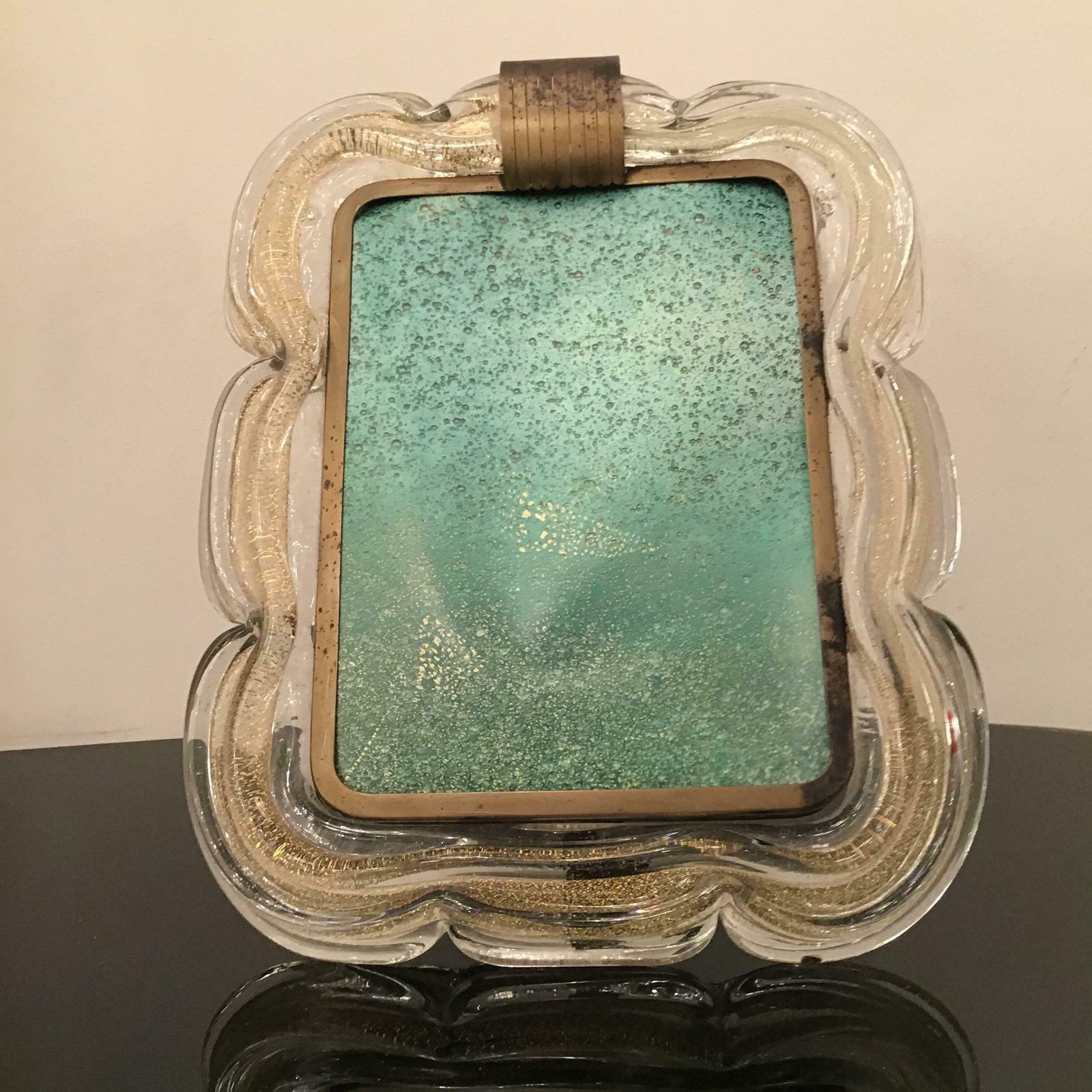 Venini Picture Frame Brass Murano Glass Gold 1940 Italy photo furniture