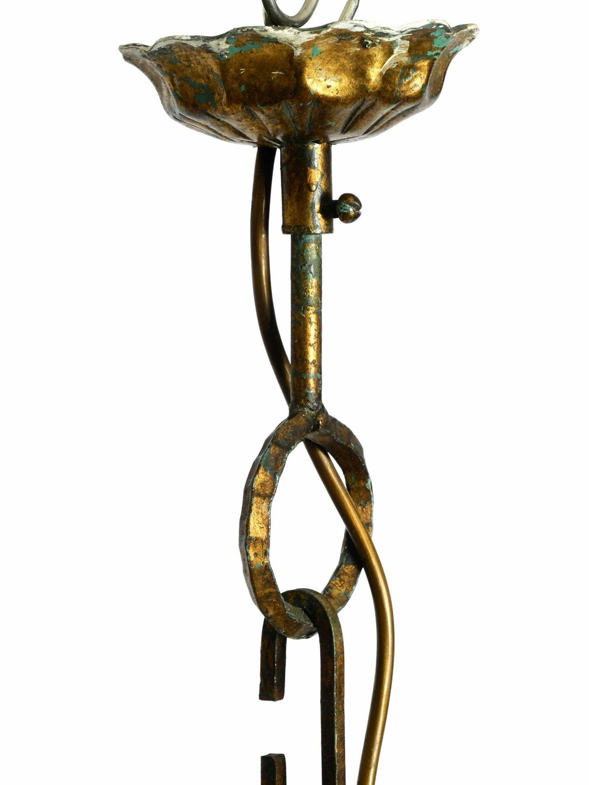 Lighting Beautiful Large Heavy 1960s Italian Poliarte Glass Ceiling Lamp photo