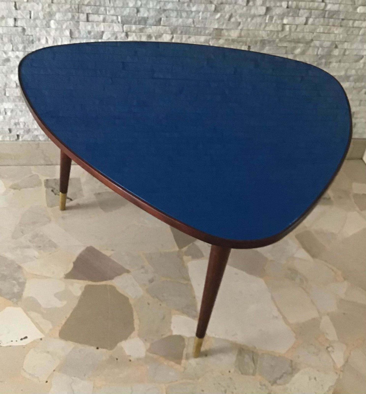 photo furniture Osvaldo Borsani Coffe’ Table Wood Brass Glass 1950 Italy