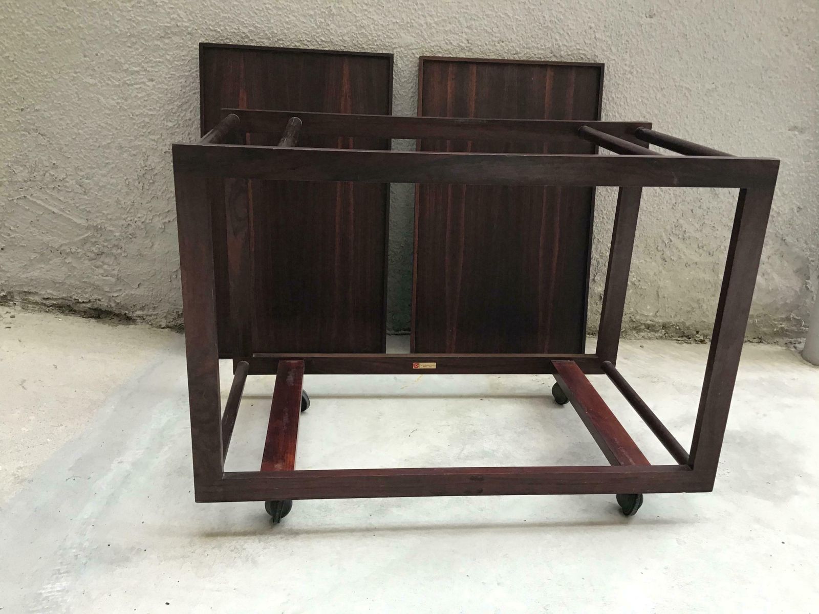 F.Amedeo Cassina 1950 Movable Trolley With Removable Tray Rosewood Wood Italy photo buy