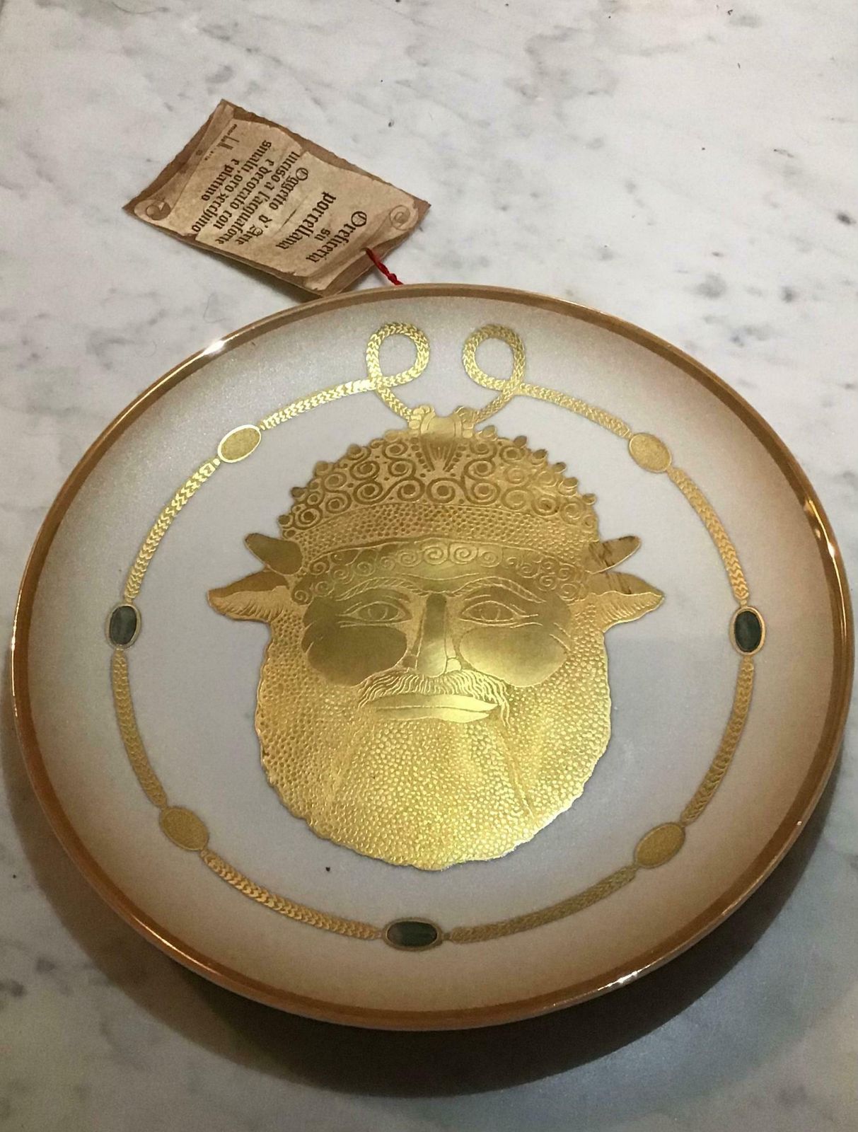 Morbelli Porcelain Wall Plate “Gioiellò Etrusco VI Sec.A.C., 1981, Italy photo for sale