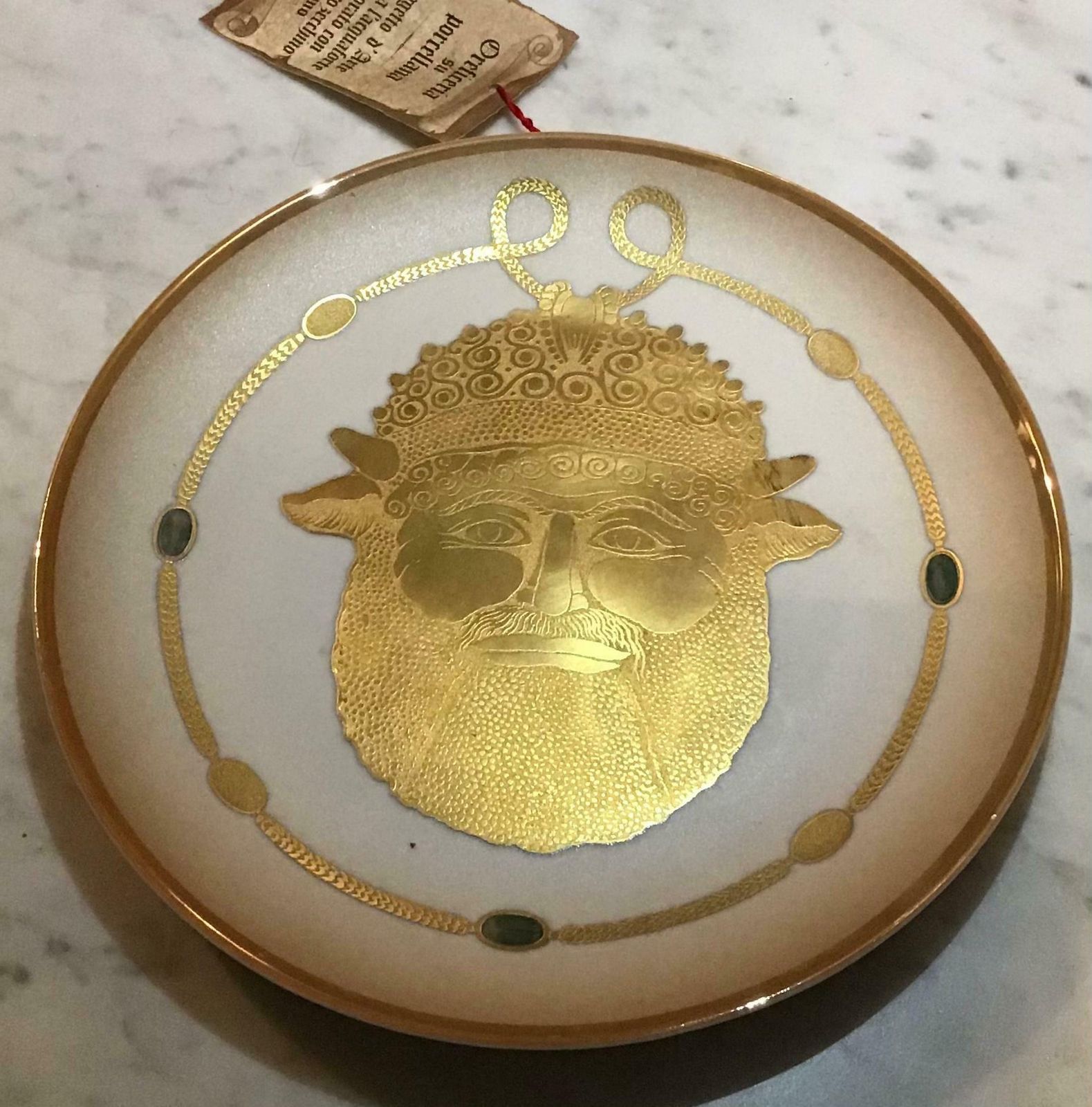 Morbelli Porcelain Wall Plate “Gioiellò Etrusco VI Sec.A.C., 1981, Italy photo Art