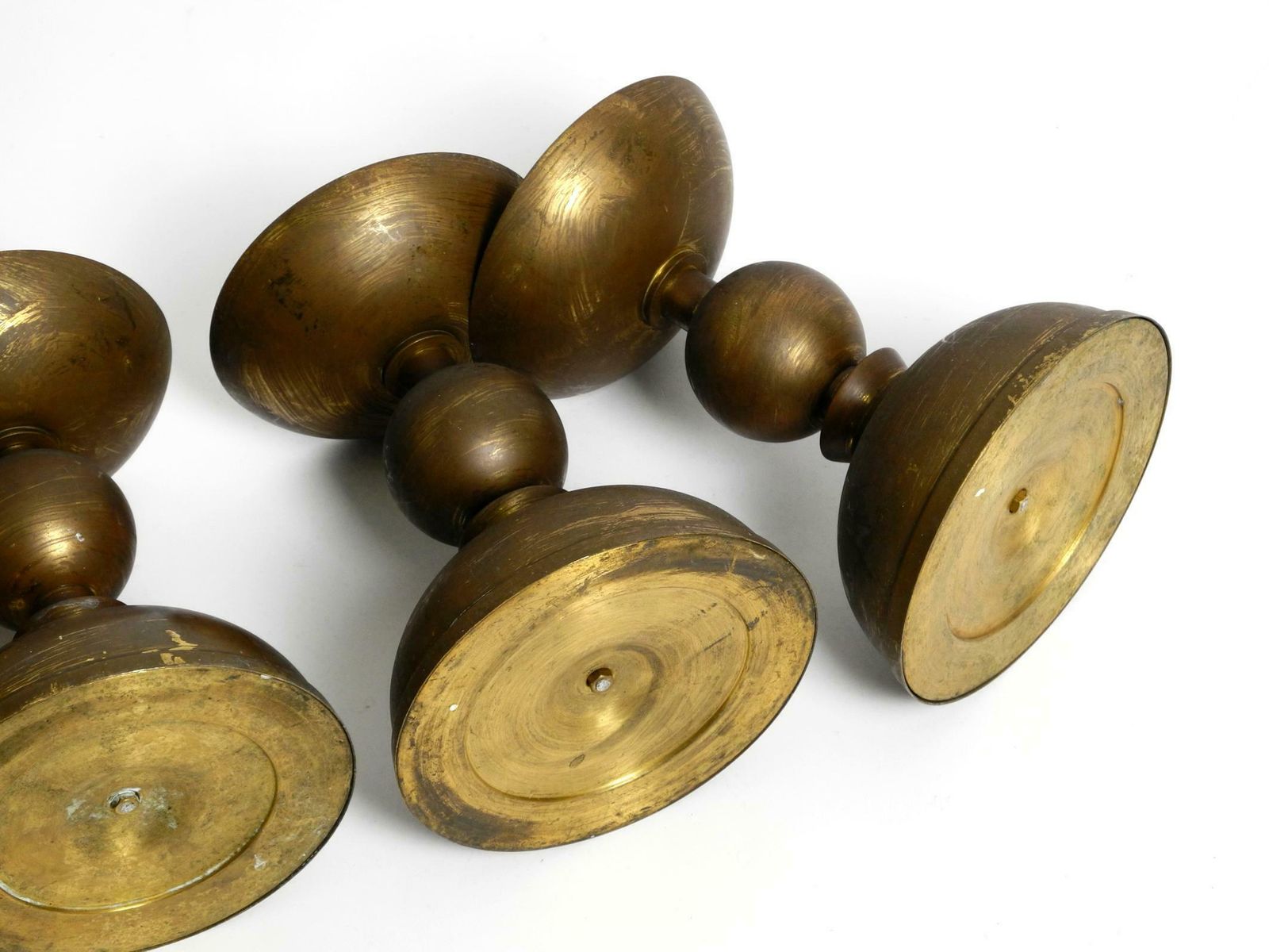 Home Decor 4 Rare Large Heavy Mid Century Brass Candlesticks From A Bavarian Church photo