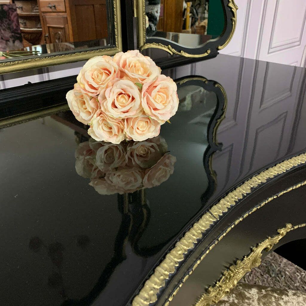 Luxurious Dressing Table High Gloss Black & Gold Olympus Furniture photo buy