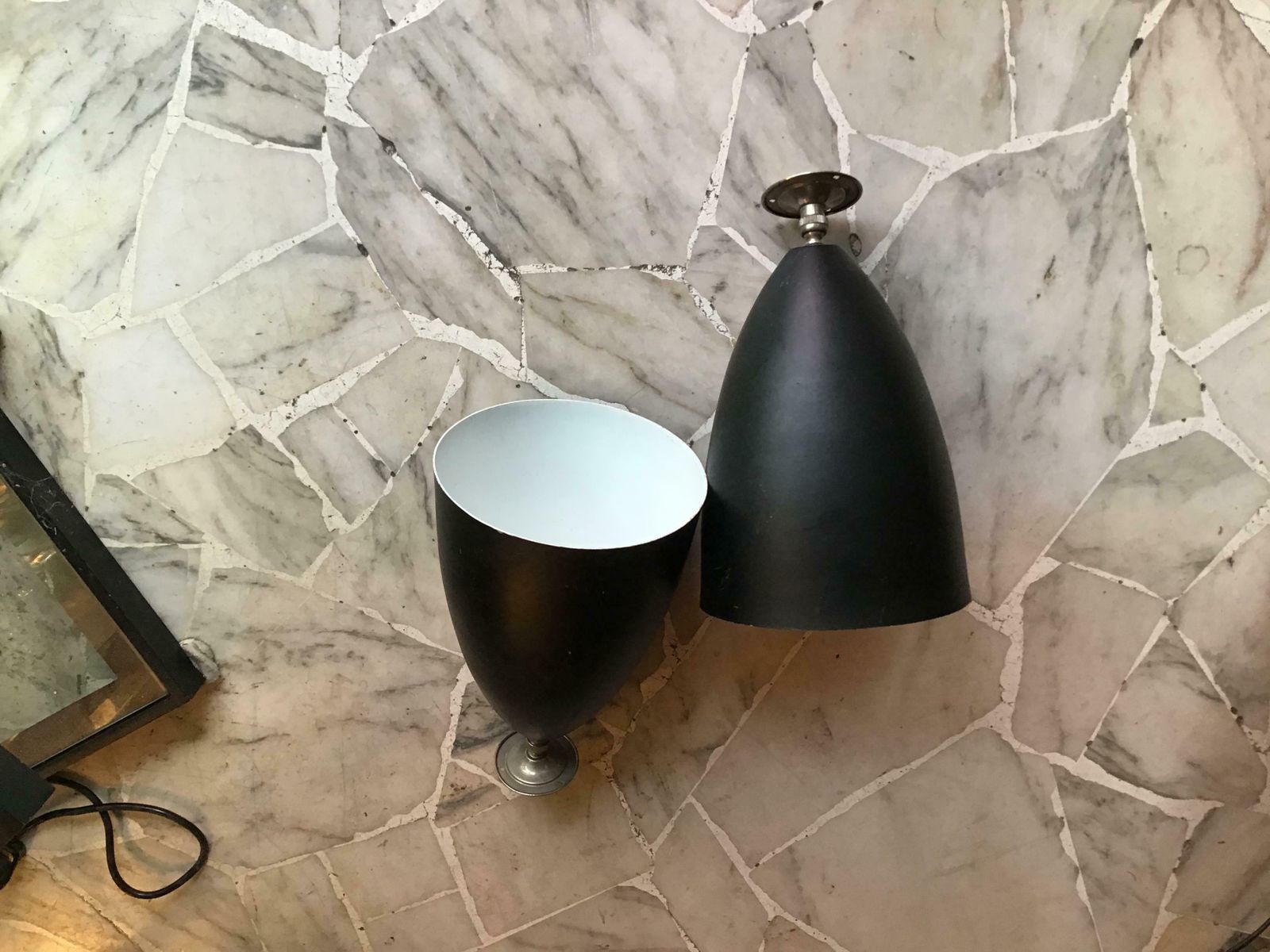 Couple Stilnovo Sconces 1950 Metal Black Cromo, 1950, Italy photo buy