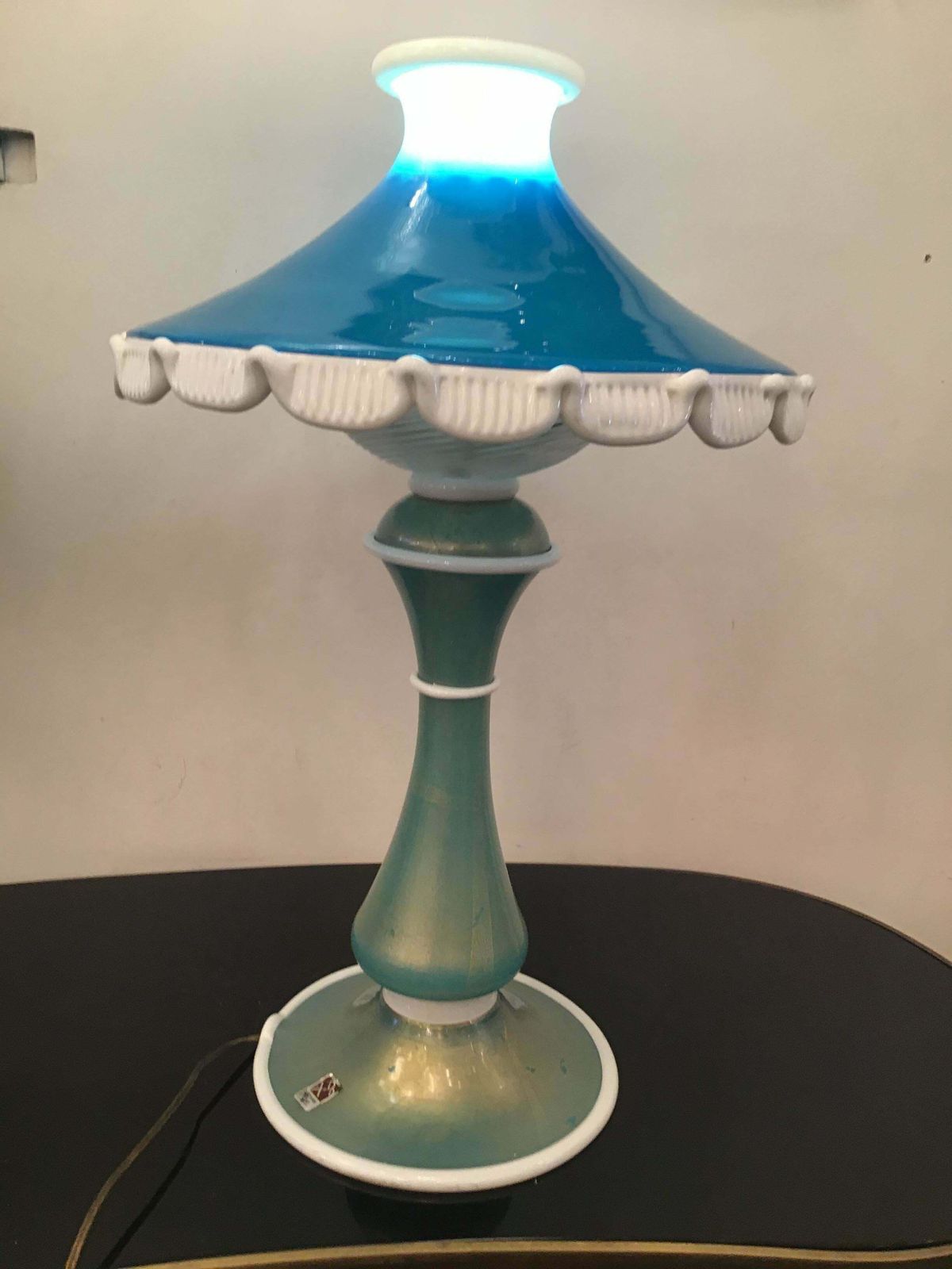 Barovier E Toso Table Lamp Murano Glass 1950 Italy photo vintage