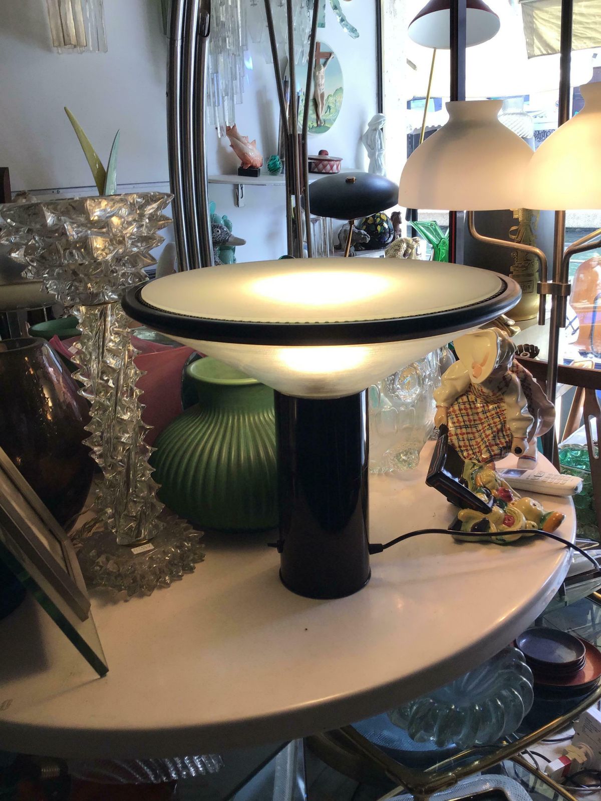 Gianfranco Frattini Table Lamp Metal Glass, 1979, Italy photo Lighting