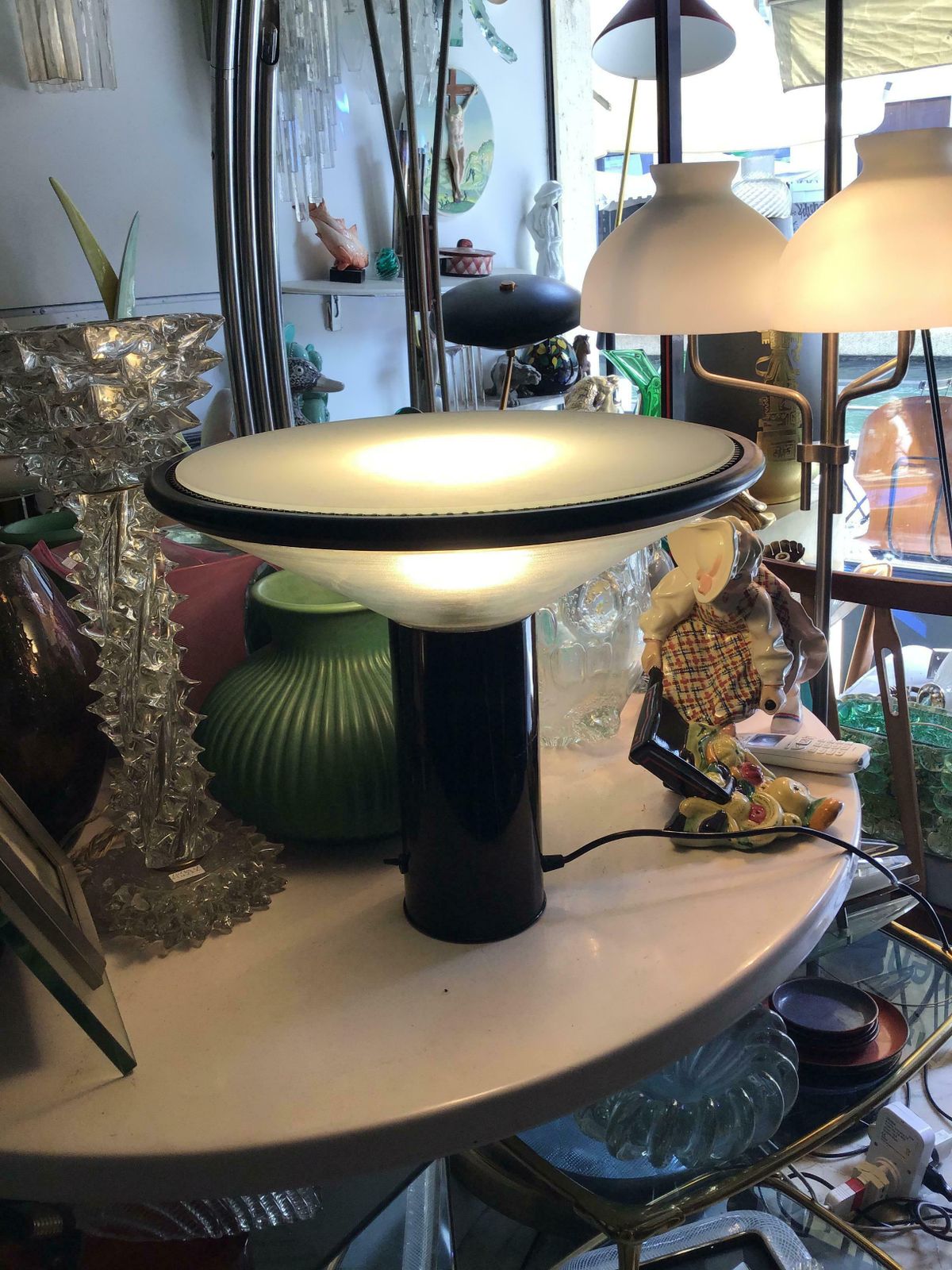 Gianfranco Frattini Table Lamp Metal Glass, 1979, Italy photo 2441.0