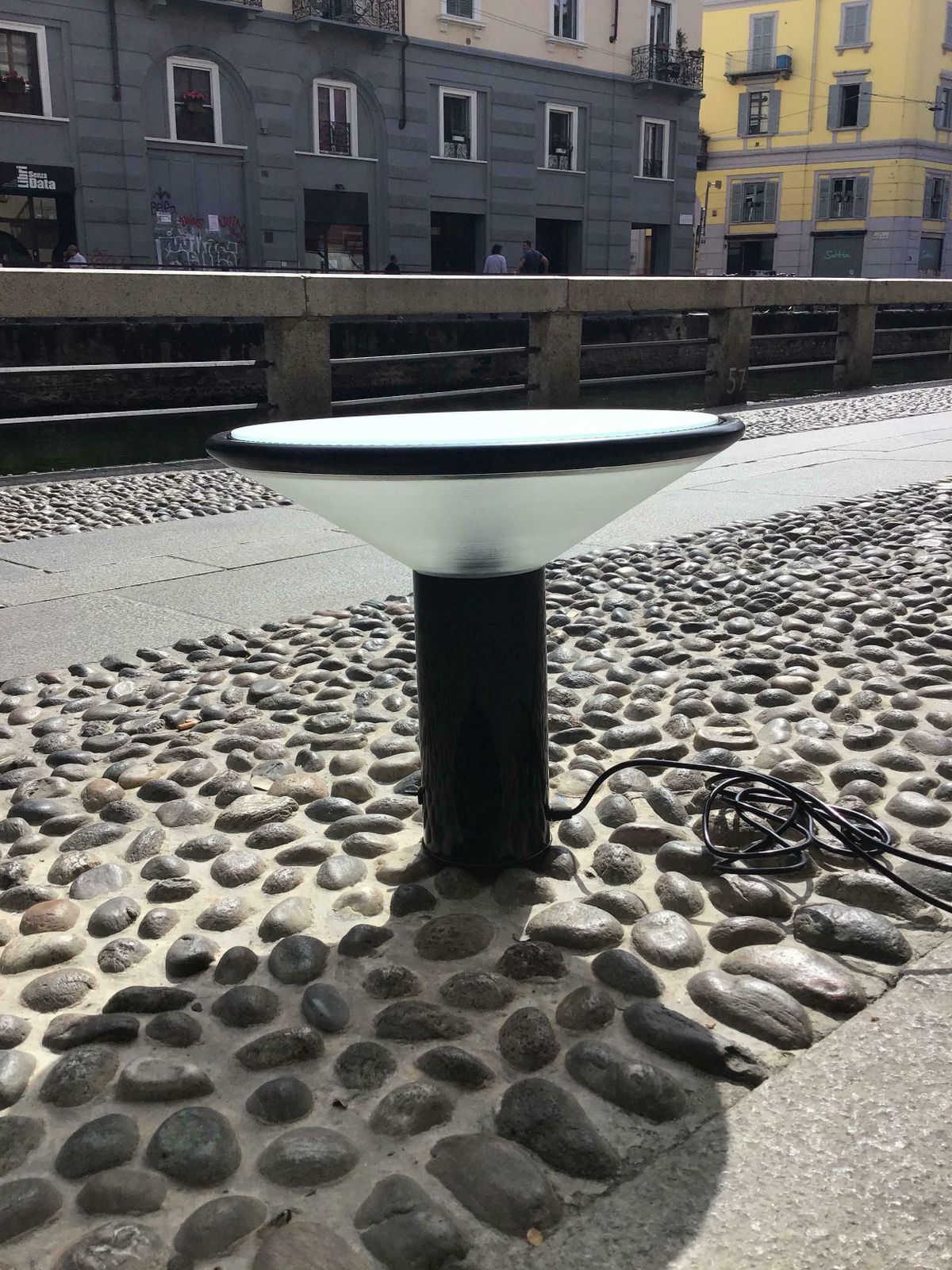 photo vintage Gianfranco Frattini Table Lamp Metal Glass, 1979, Italy