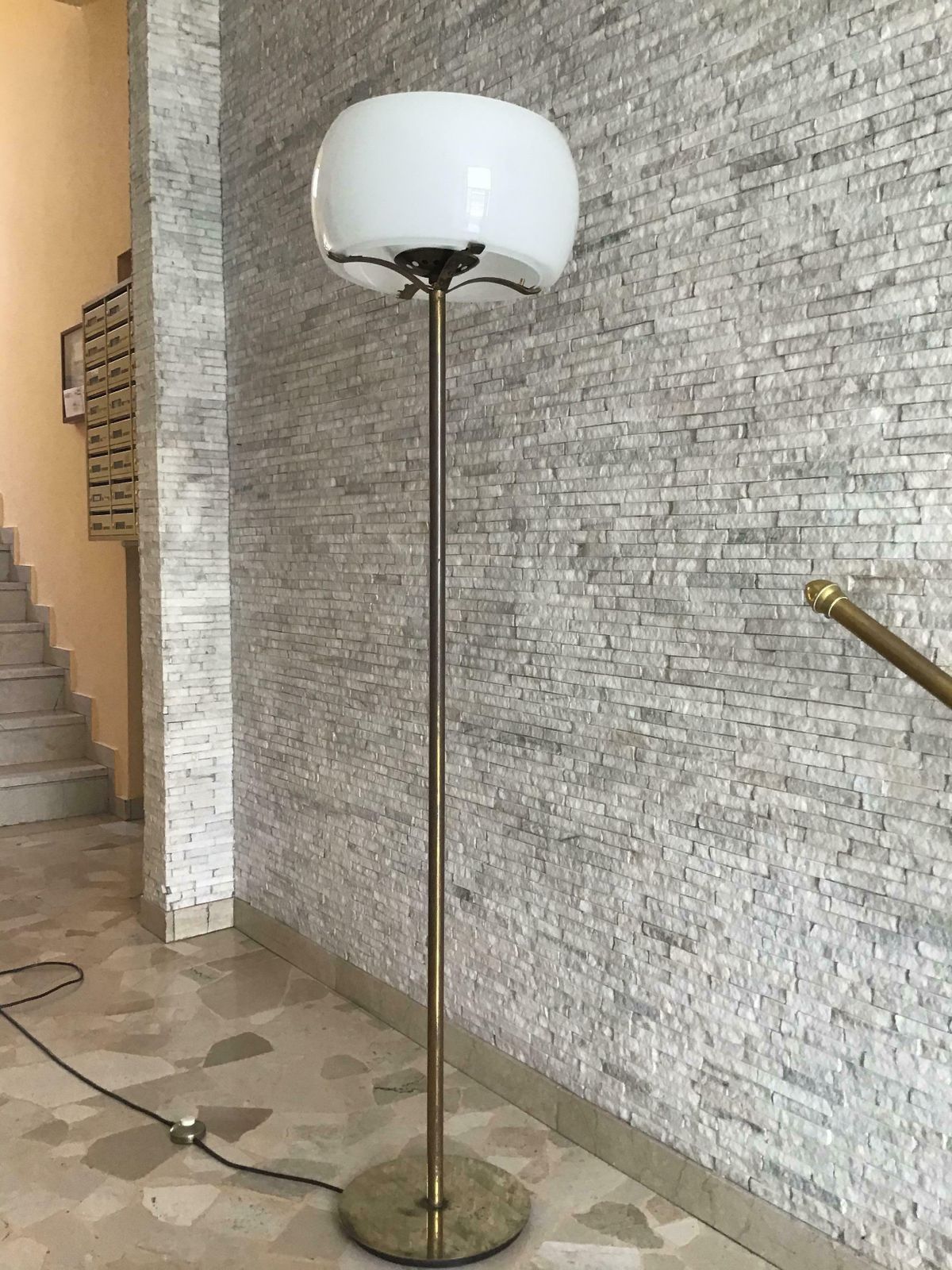 photo for sale Vico Magistretti #Floor Lamp Brass Glass, 1960, Italy