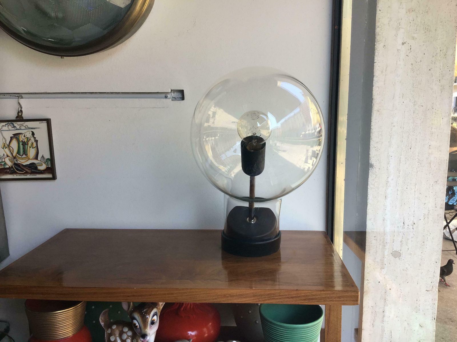 Stilnov Styletable Lamp Glass Ghisa Metal, 1960, Italy photo buy