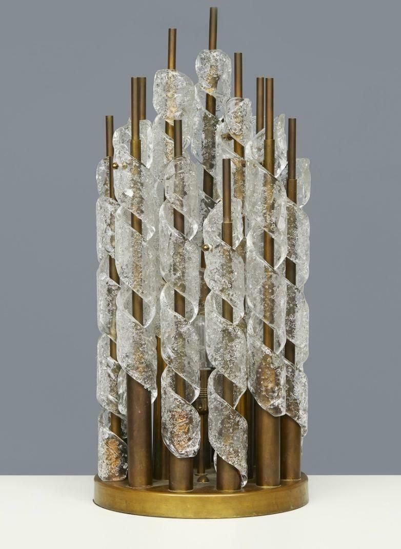 Mazzega Table Lamp Murano Glass Metal Crome, 1960, Italy photo furniture