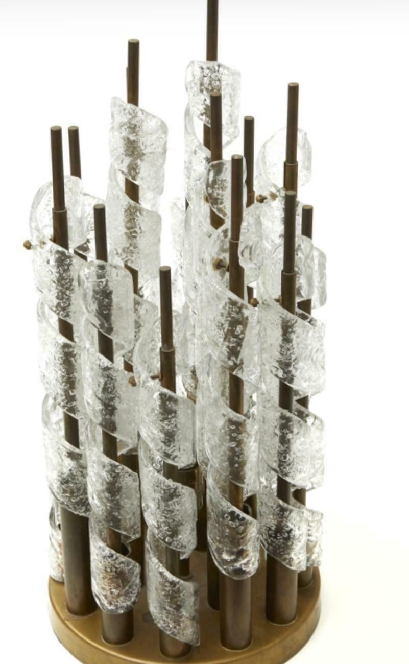 Mazzega Table Lamp Murano Glass Metal Crome, 1960, Italy photo buy