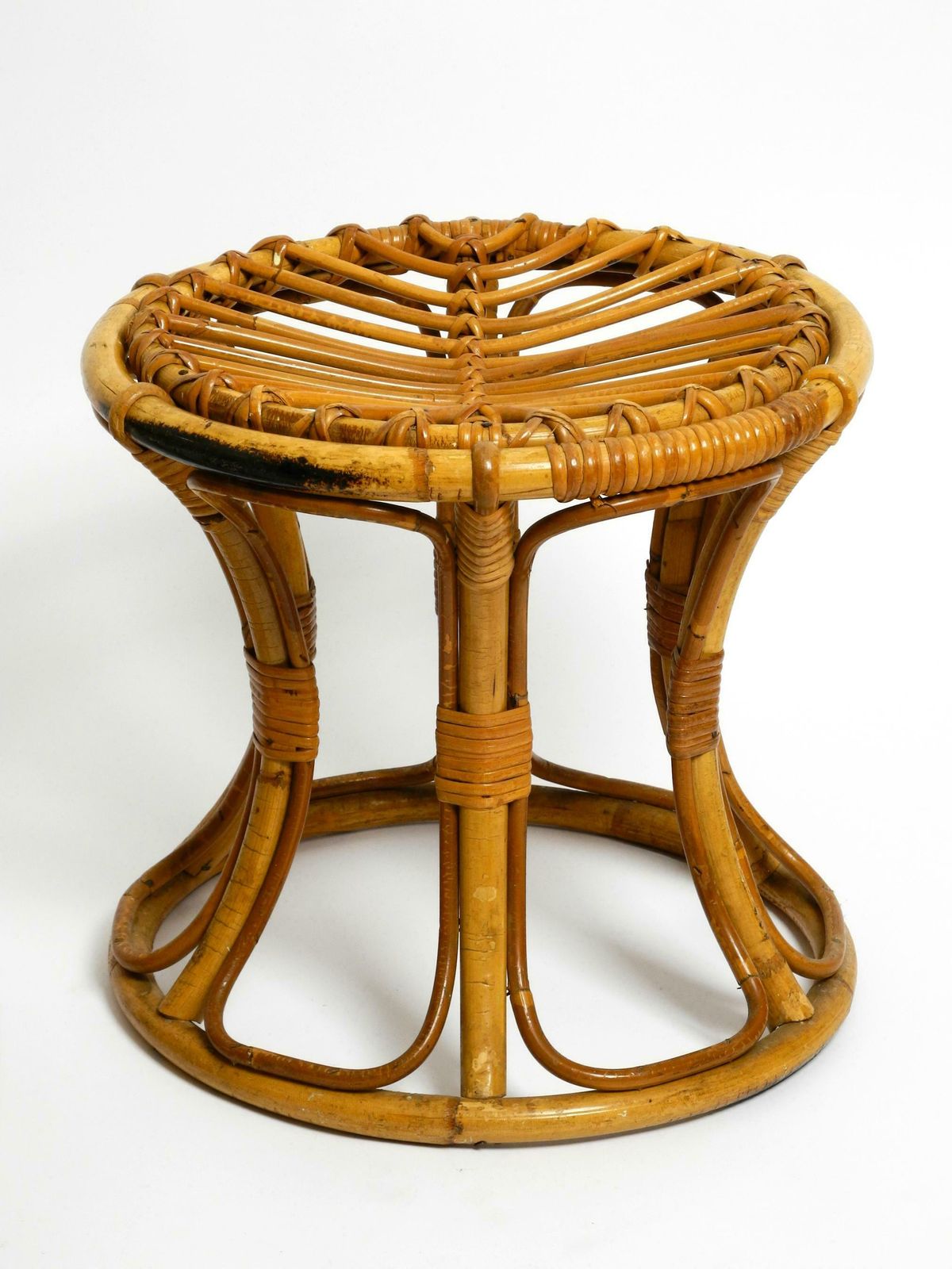 Pair Of Beautiful Rare Original 1960's Italian Bamboo Stools photo buy