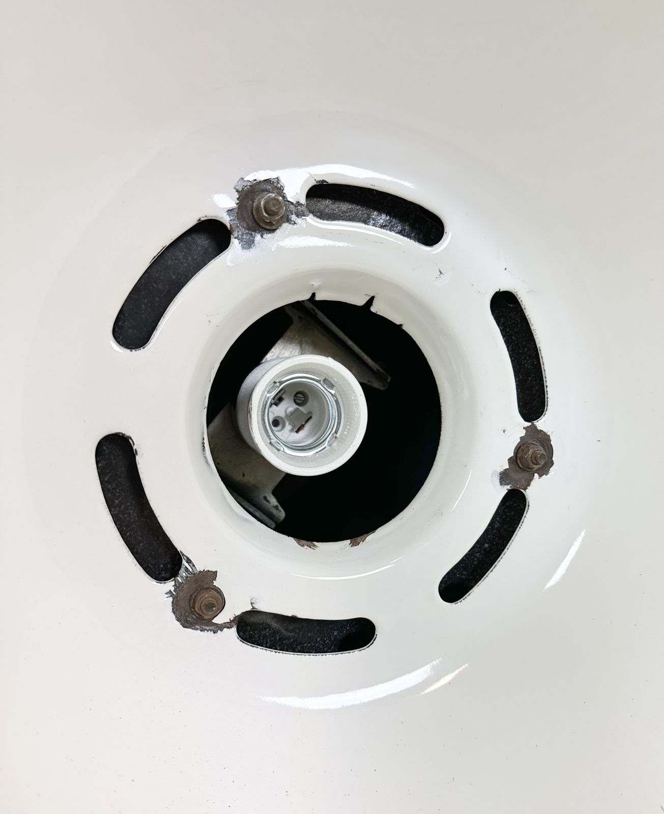 Large Grey Enamel Industrial Factory Lamp From Elektrosvit, 1960s, 49x photo buy