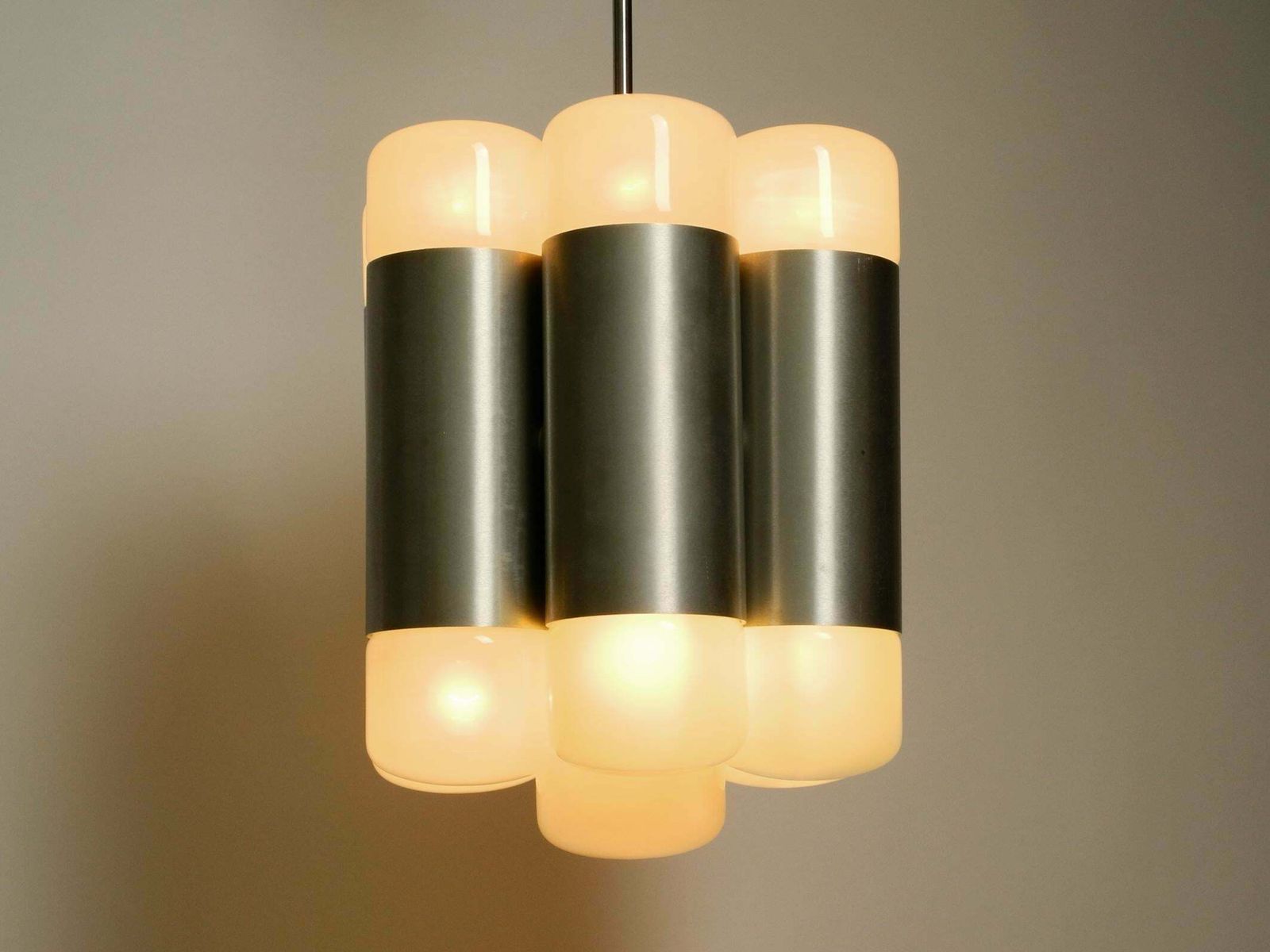 Large Italian 1960s Space Age Ceiling Lamp With 13 Glasses By Goffredo Reggiani photo furniture