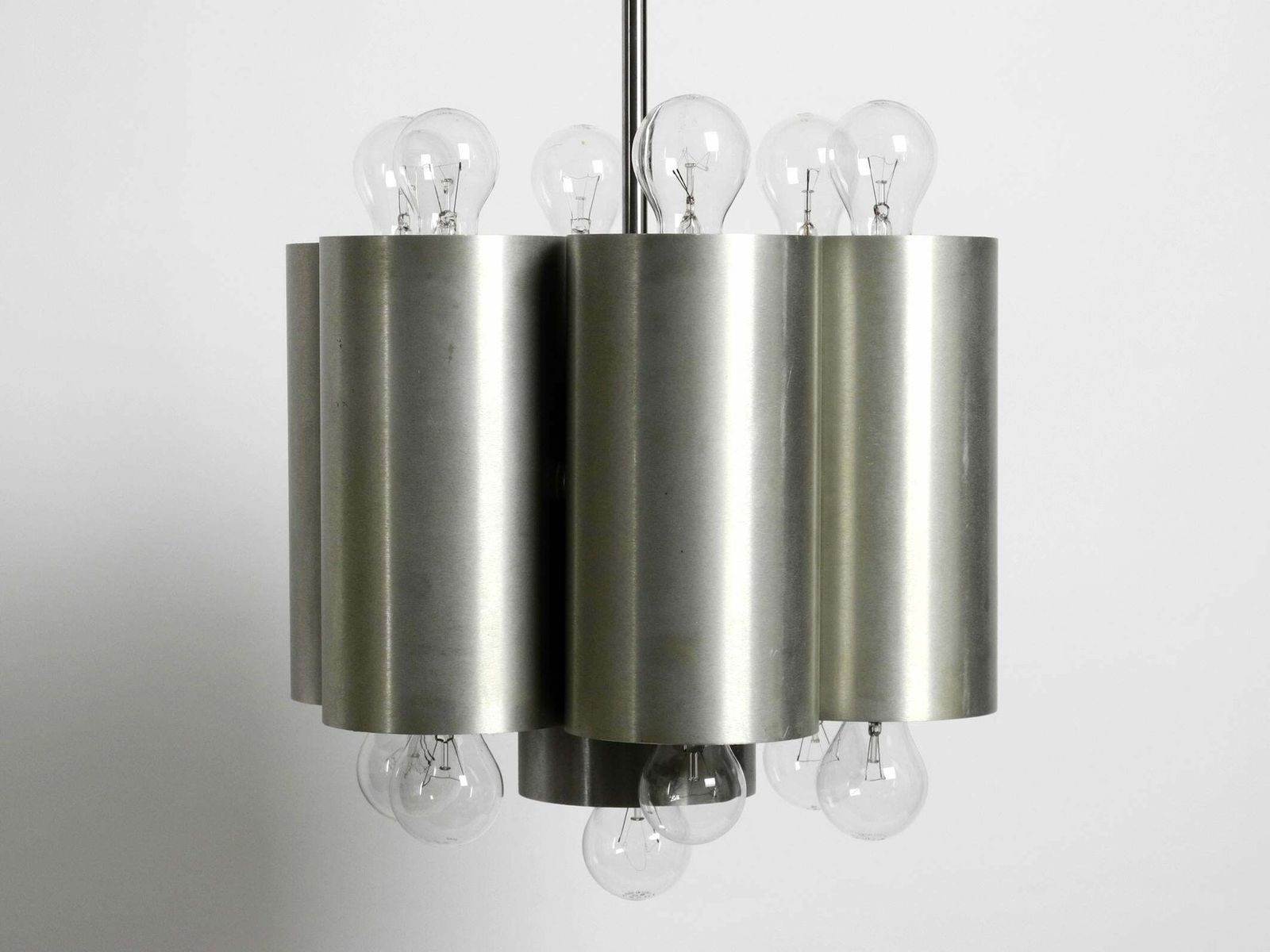 Large Italian 1960s Space Age Ceiling Lamp With 13 Glasses By Goffredo Reggiani photo buy