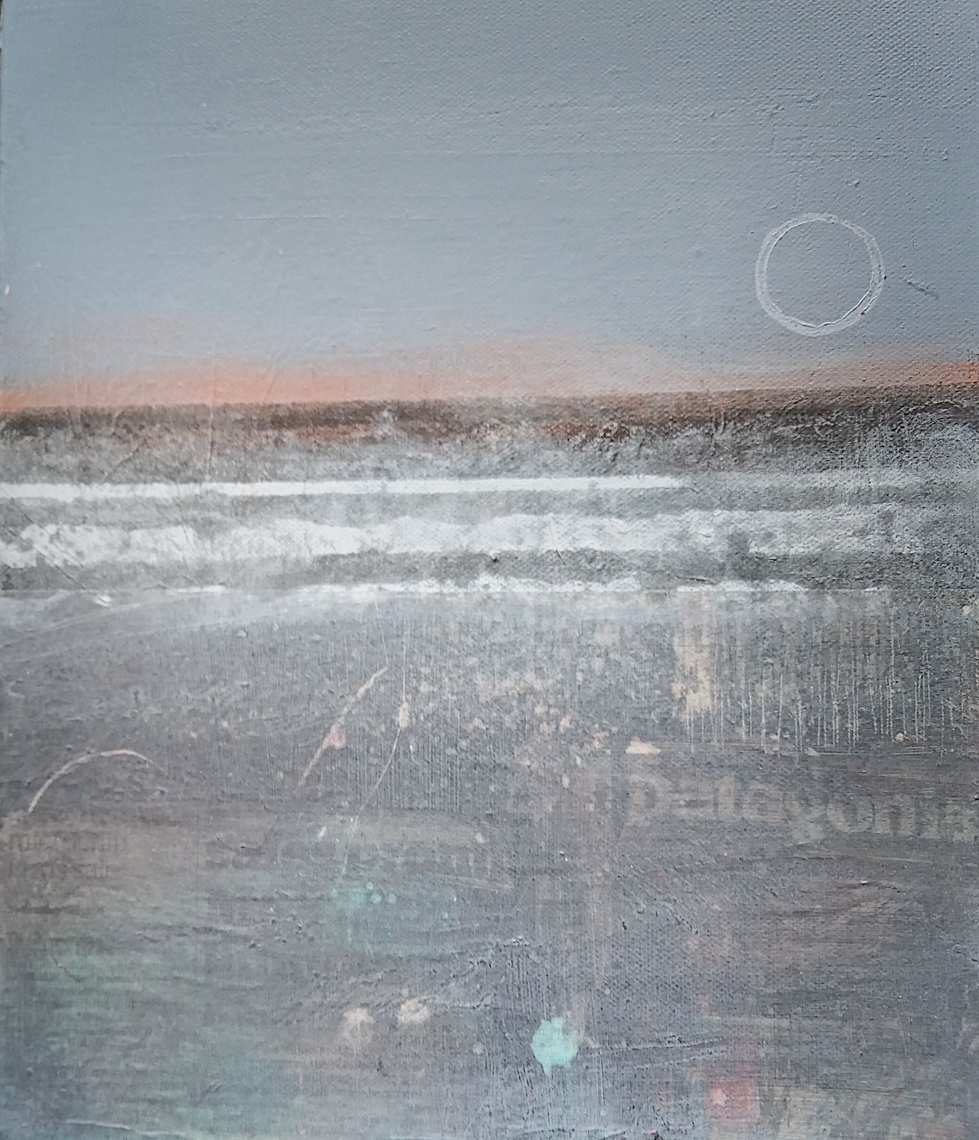 Winter Beach III, Abstract Expressionist Painting By Patricia Mcparlin
