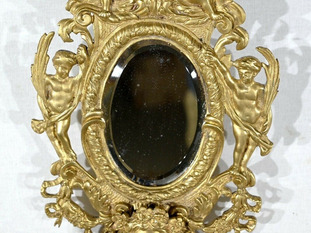 Pair Of Wall Sconces In Gilt Bronze, Napoleon III Period   Mid 19th Century photo vinterior