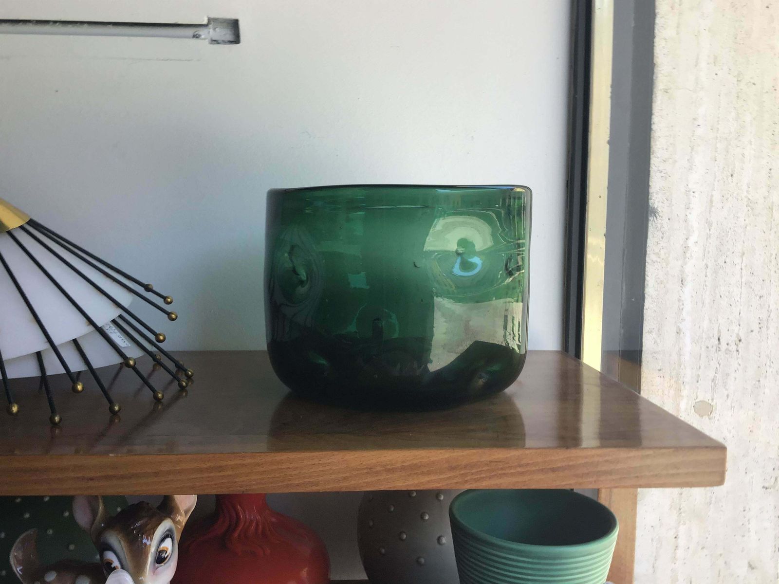 Empoli Vase Blown Glass Green, 1955, Italy photo for sale