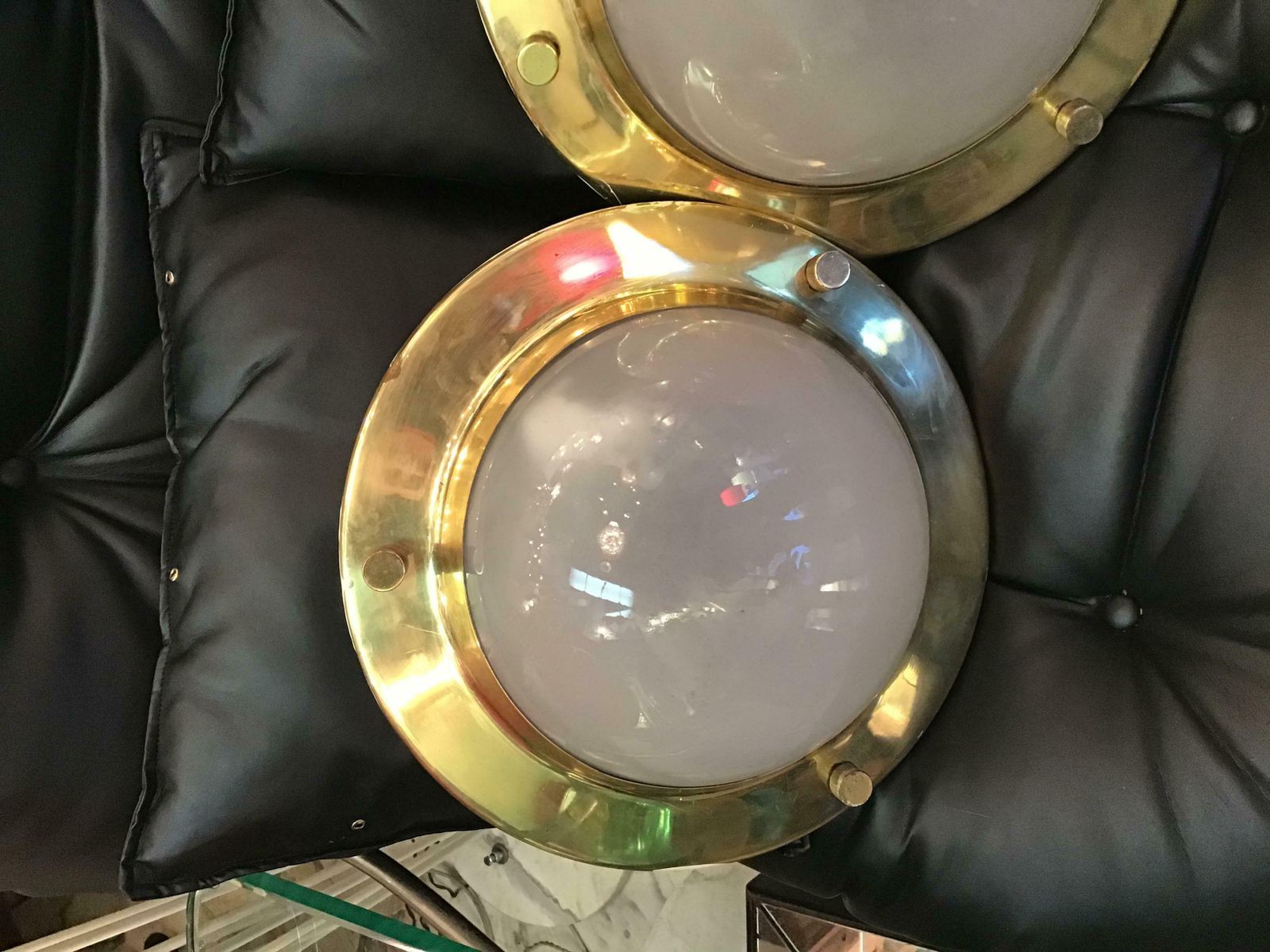 Luigi Caccia Dominioni "Lps6" Tommi 1956 Brass Glass Ceiling Lights, Italy photo Lighting