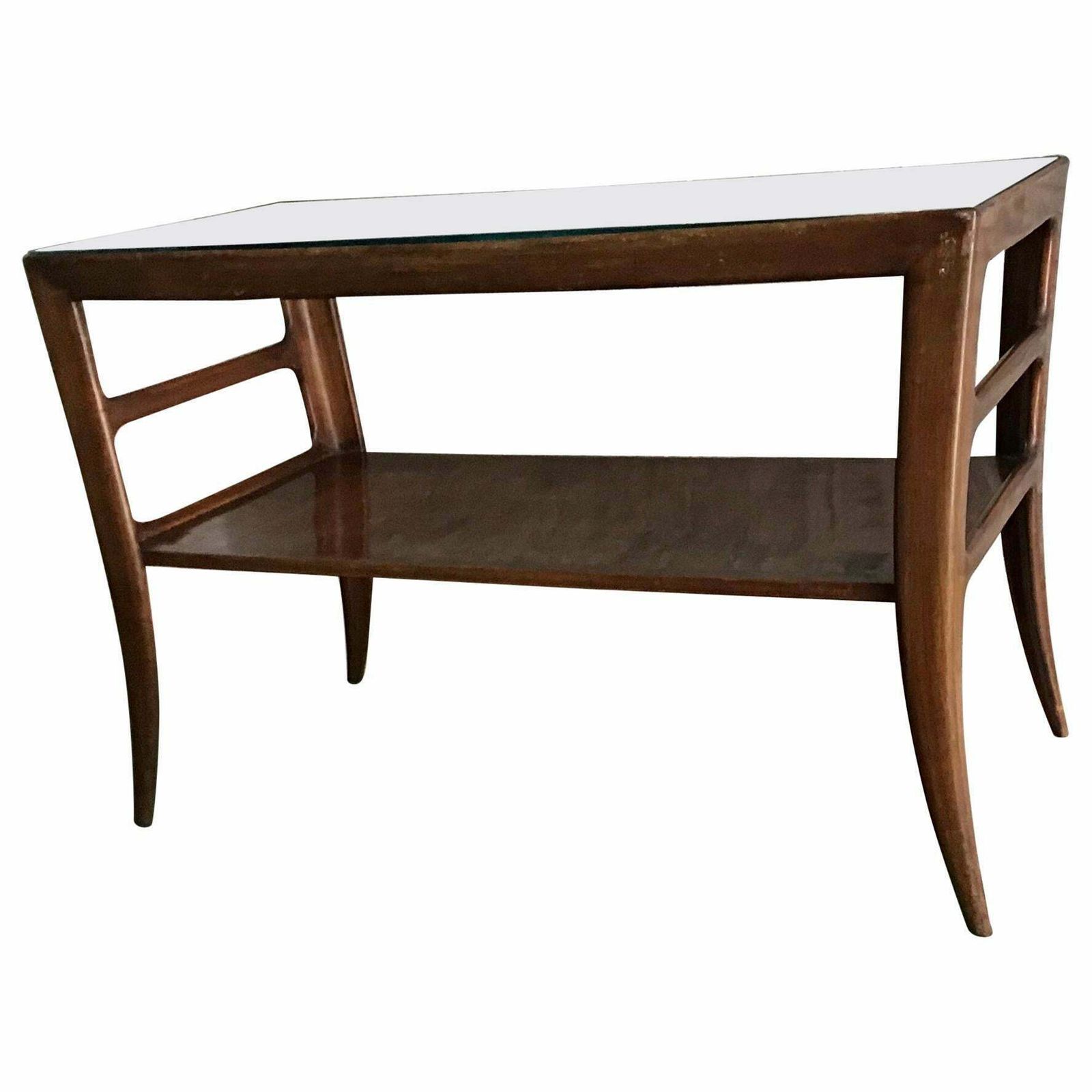 Paolo Buffa Coffee Table Wood Glass 1950, Italy