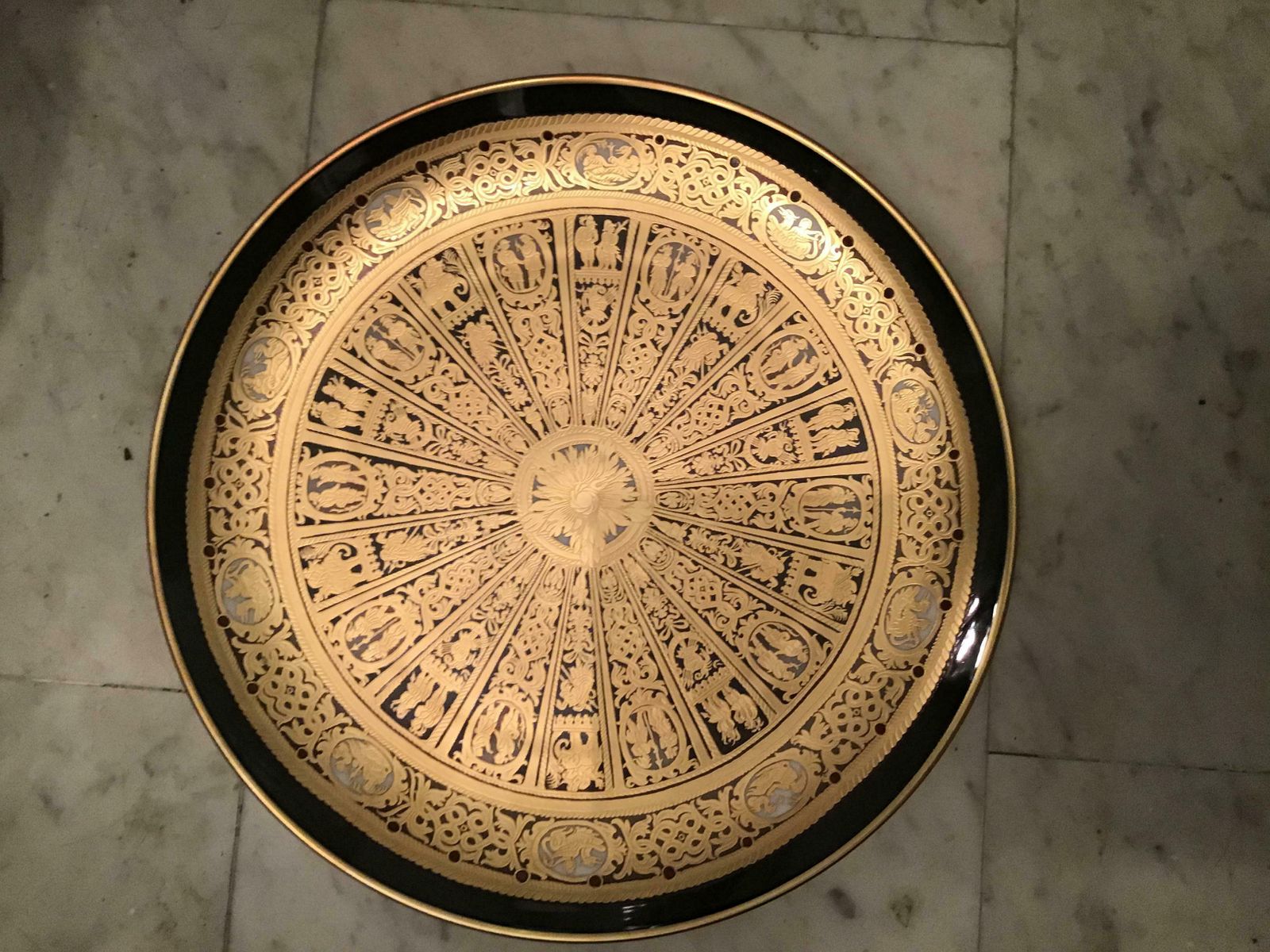 Morbelli “Brocchiere” Porcelain Wall Plate Pure Gold 1960 Italy photo buy