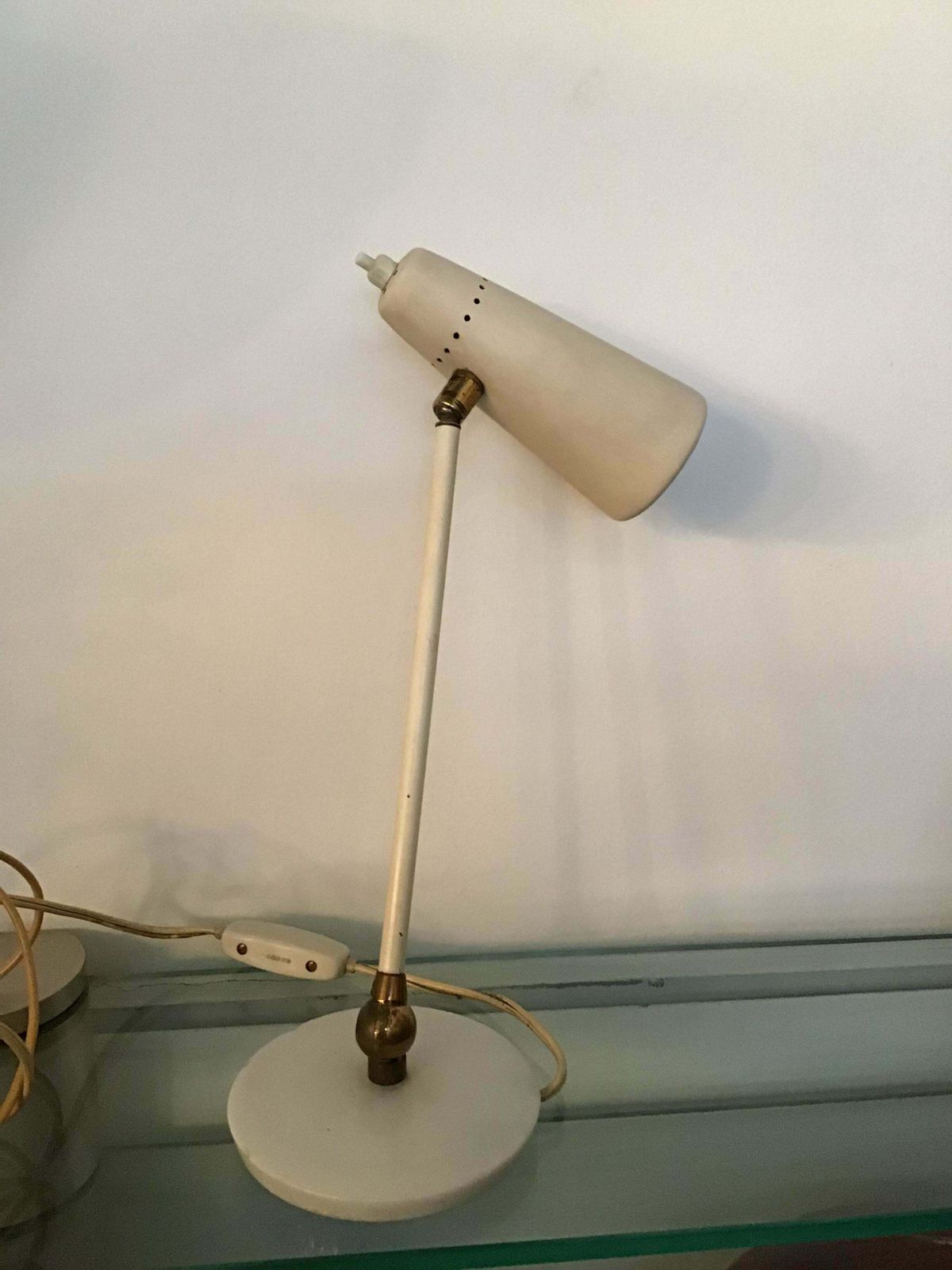 Stilnovo Style Table Lamp Marble Brass Metal 1950 Italy photo 1175.0