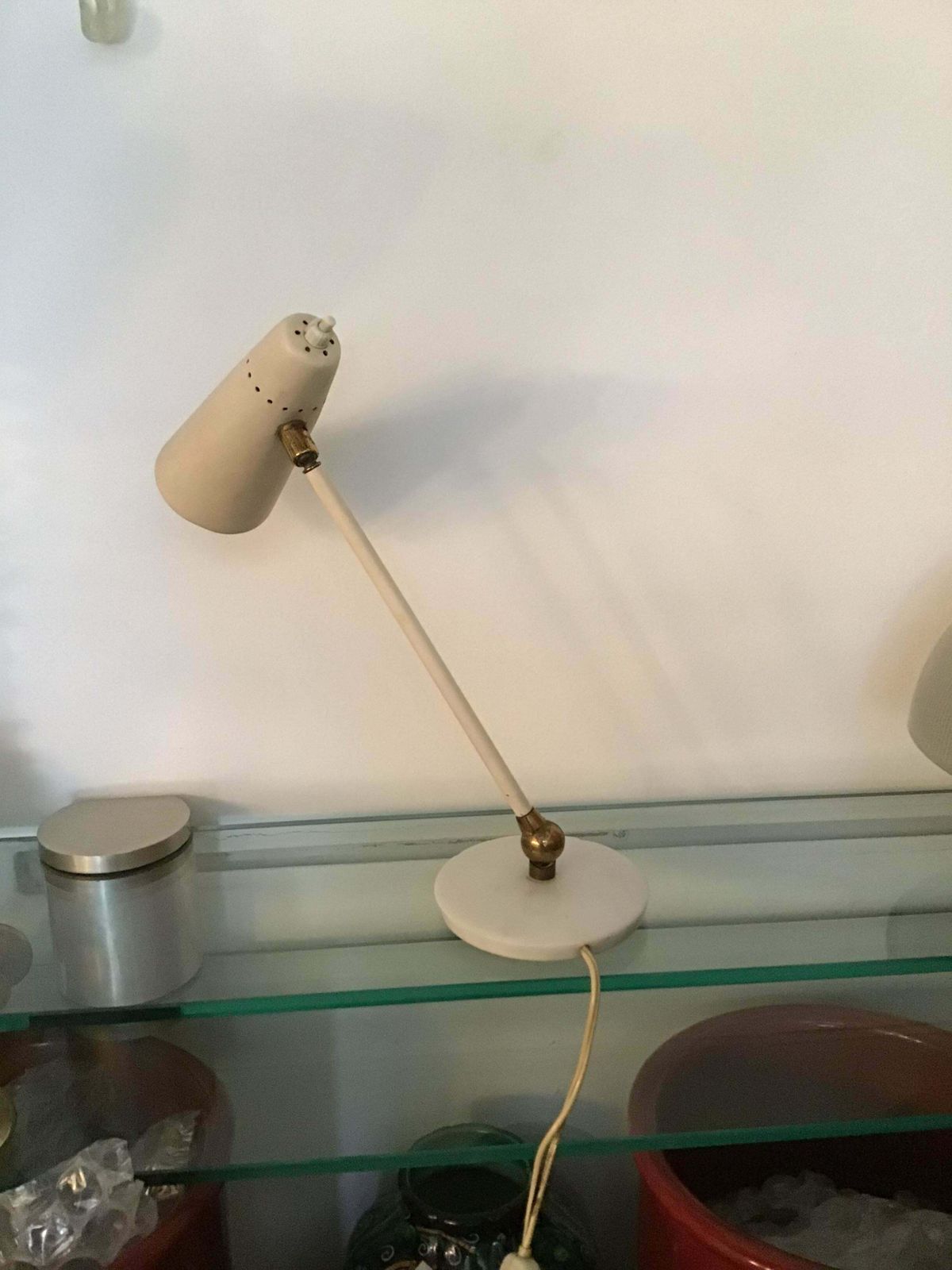 Stilnovo Style Table Lamp Marble Brass Metal 1950 Italy photo vinterior