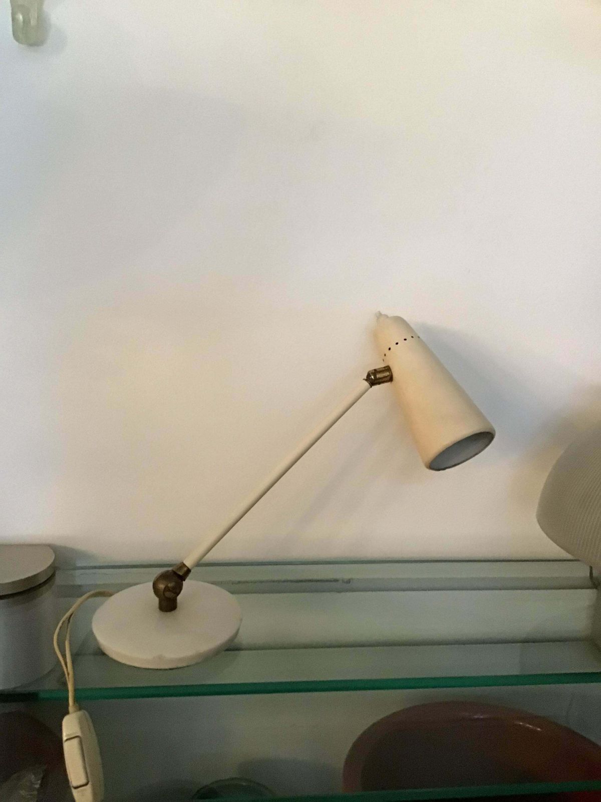 1175.0 Stilnovo Style Table Lamp Marble Brass Metal 1950 Italy photo