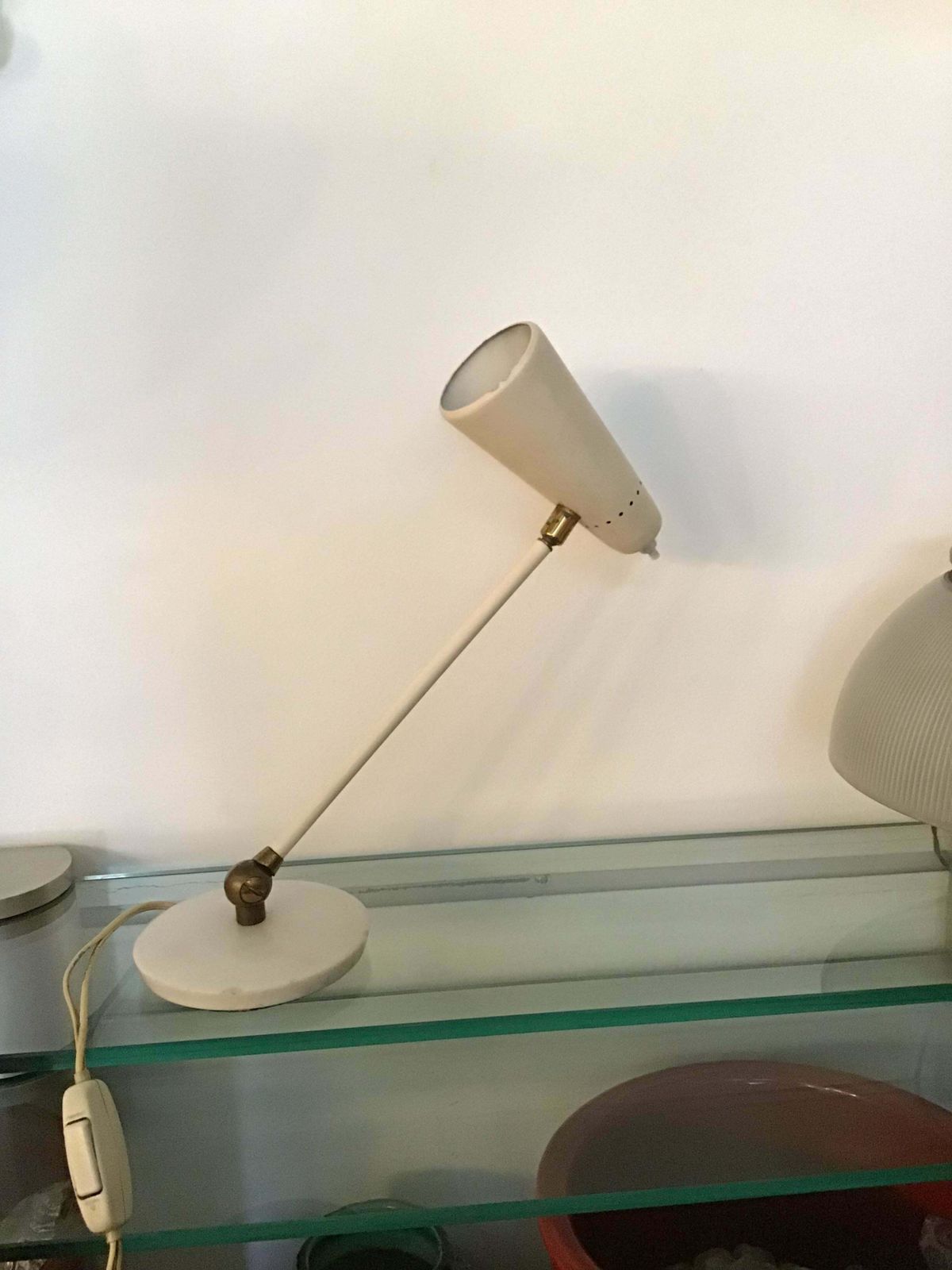photo buy Stilnovo Style Table Lamp Marble Brass Metal 1950 Italy
