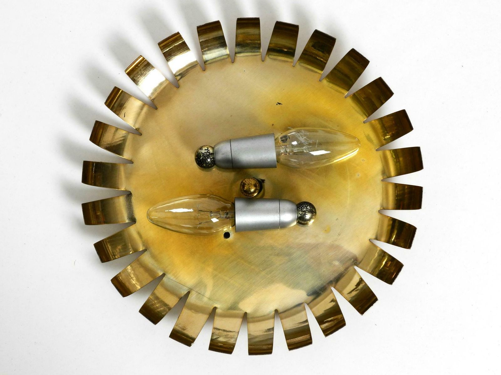 photo furniture Beautiful Mid Century Modern Ceiling Lamp Made Of Glass Stones And Brass Frame