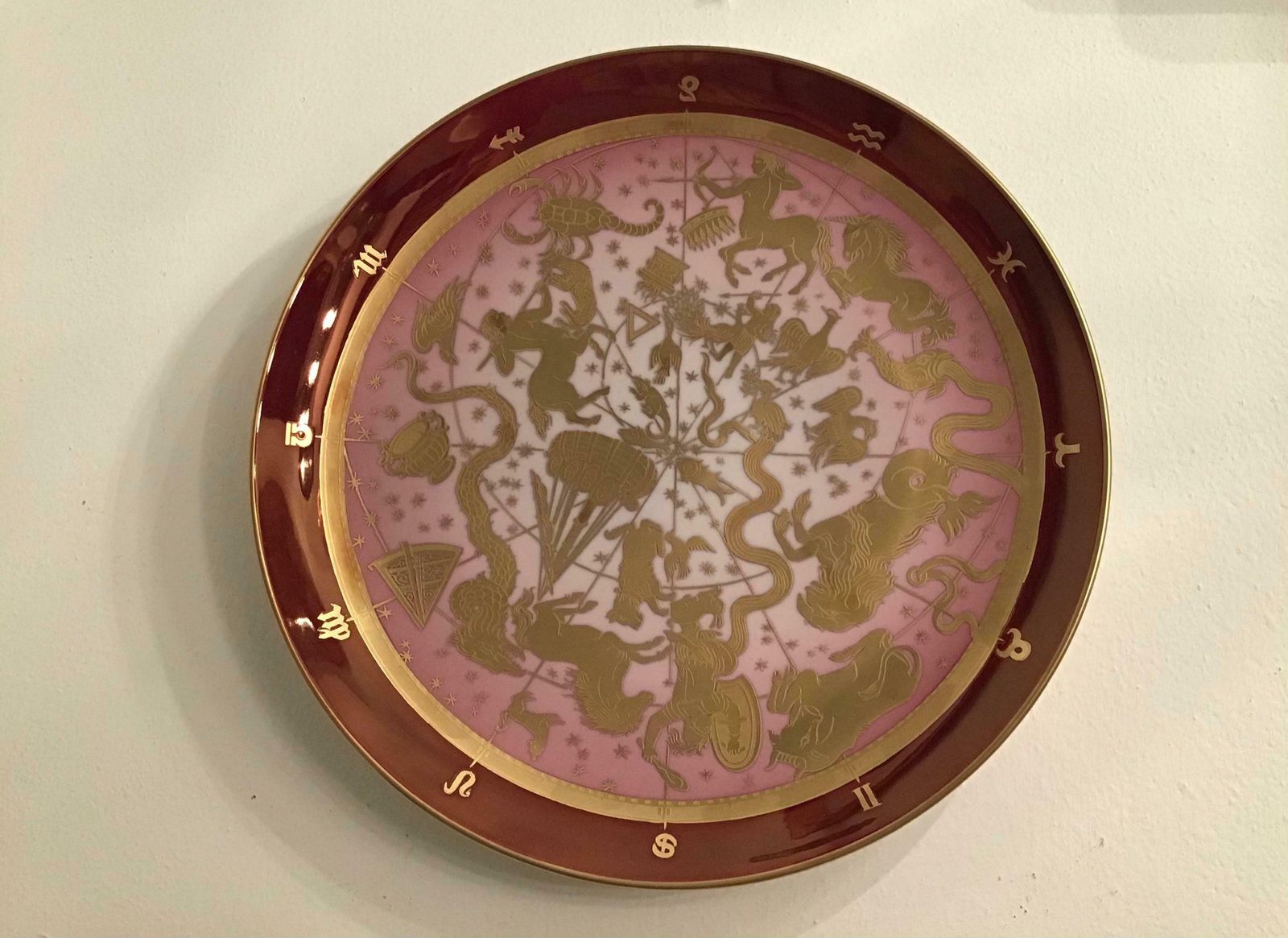 Morbelli Porcelain Wall Plate “Planisfero Celeste“ Worked With Pure Gold 1960 It photo furniture